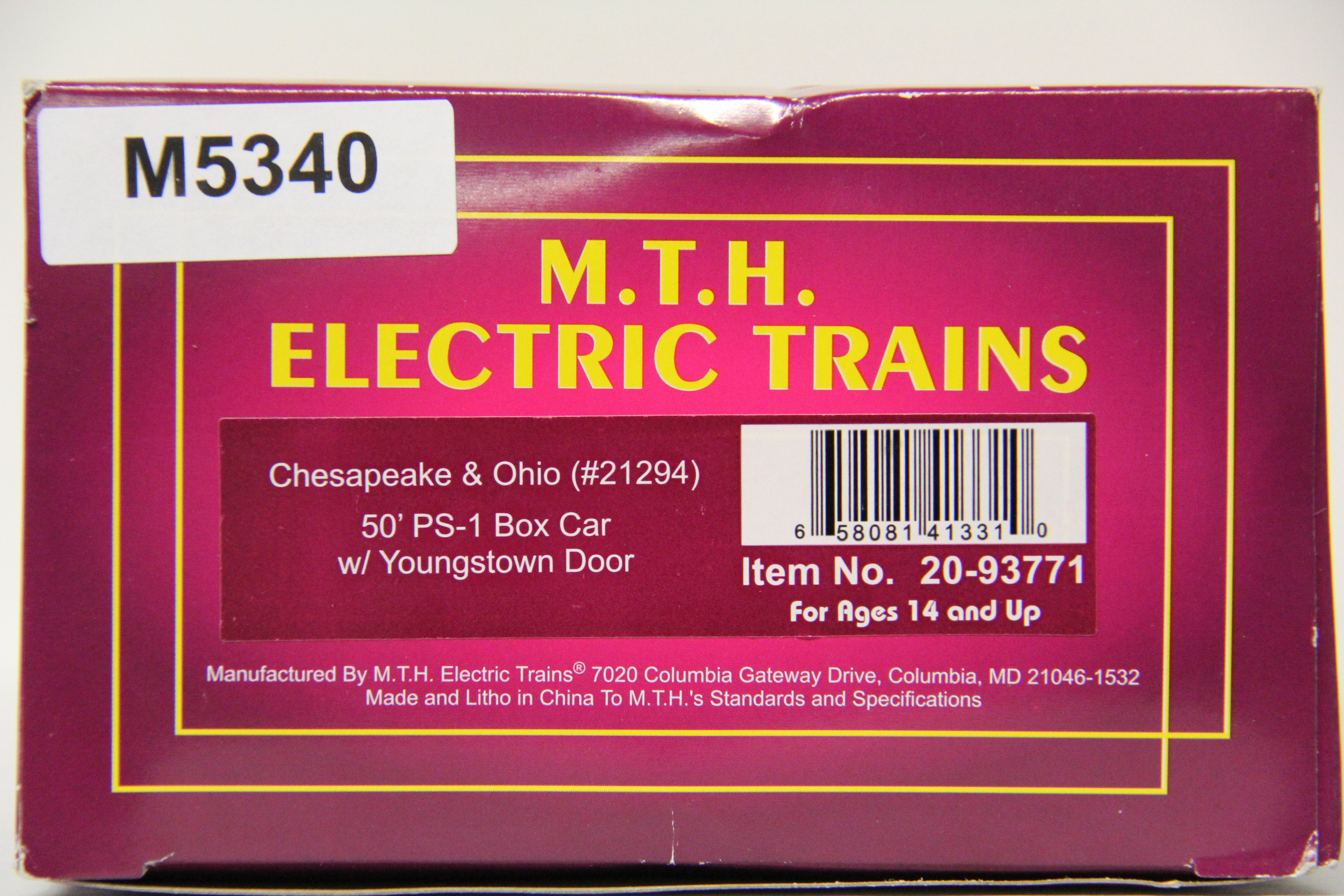 MTH 20-93771 Chesapeake & Ohio #21294 50' PS-1 Box Car w/ Youngstown Door-Second hand-M5340