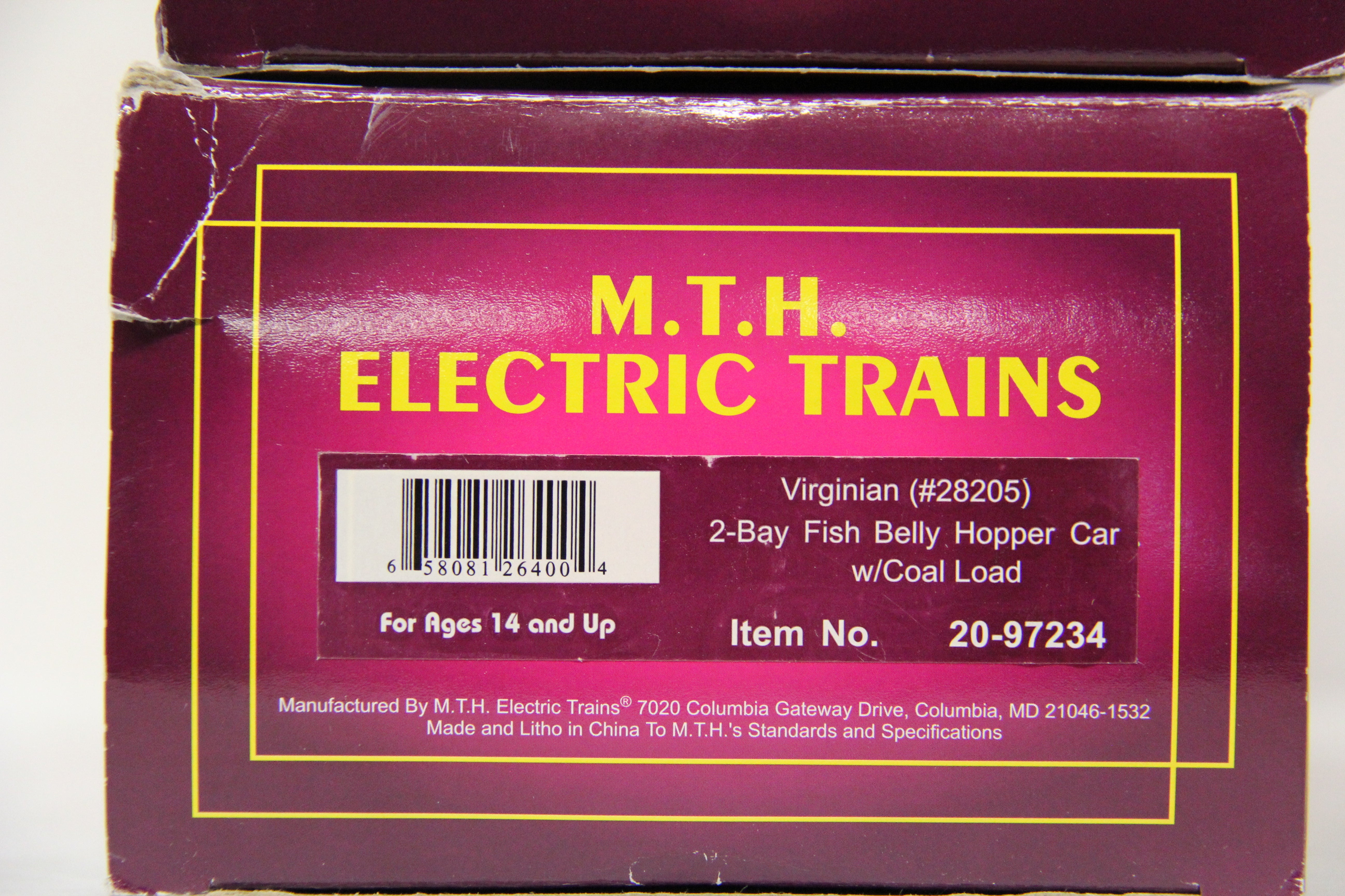 MTH 20-97234 Virginian 2-Bay Fish Belly Hopper Car w/ Coal Load-2 Car Set-Second hand-M5343