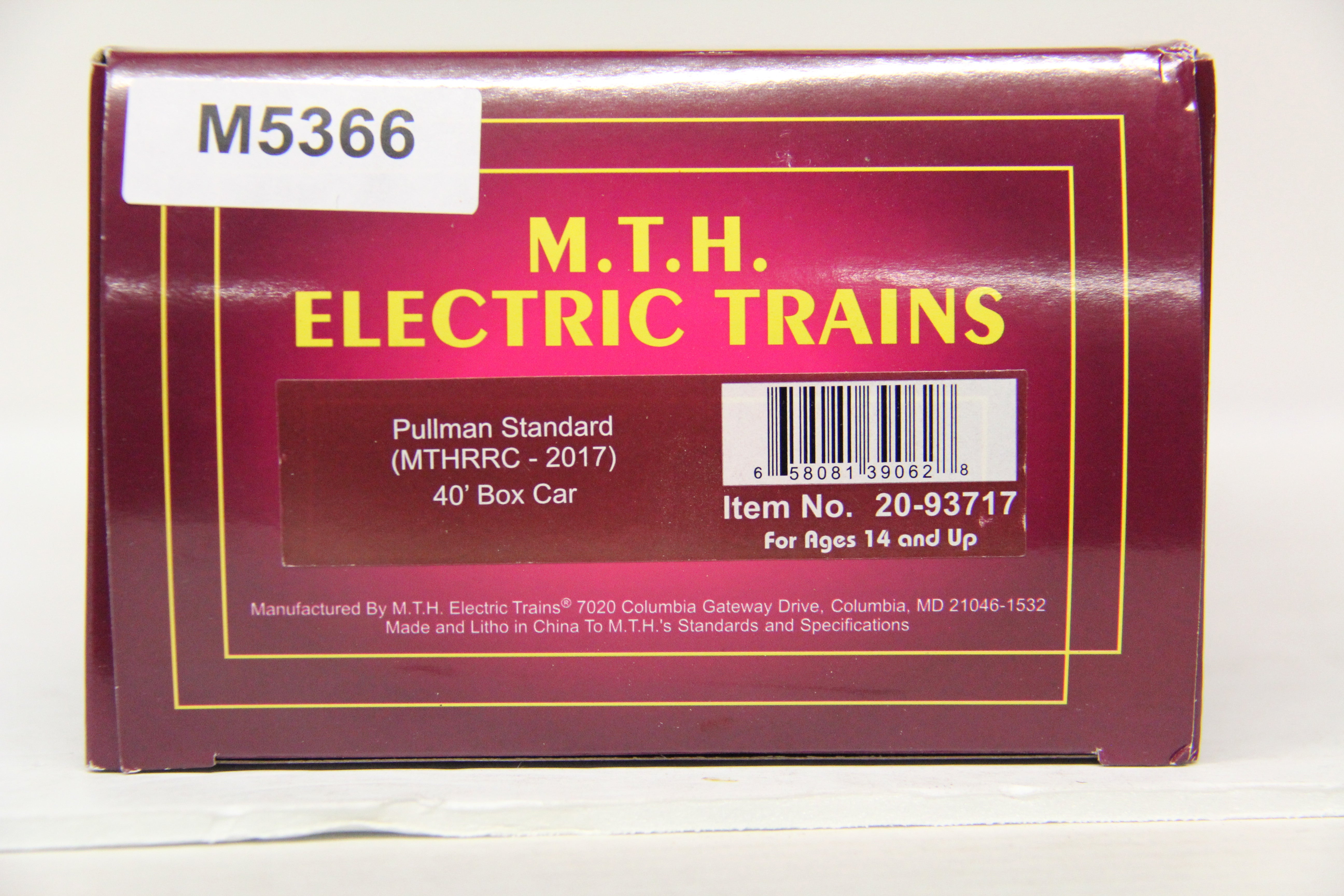 MTH 20-93717 Pullman Standard (MTHRRC-2017) 40' Box Car-Second hand-M5366