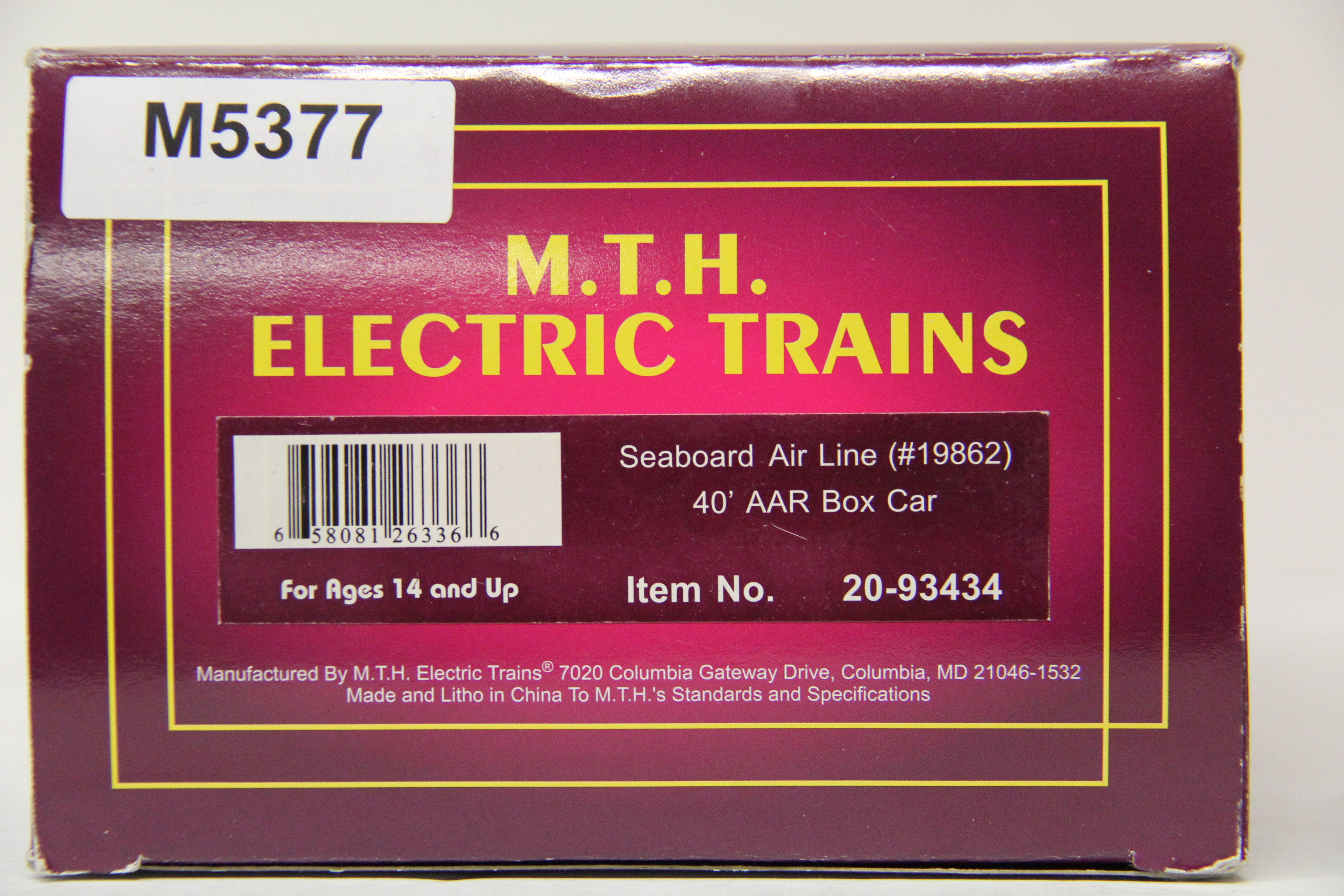 MTH 20-93434 Seaboard Air Line 40' AAR Box Car-Second hand-M5377