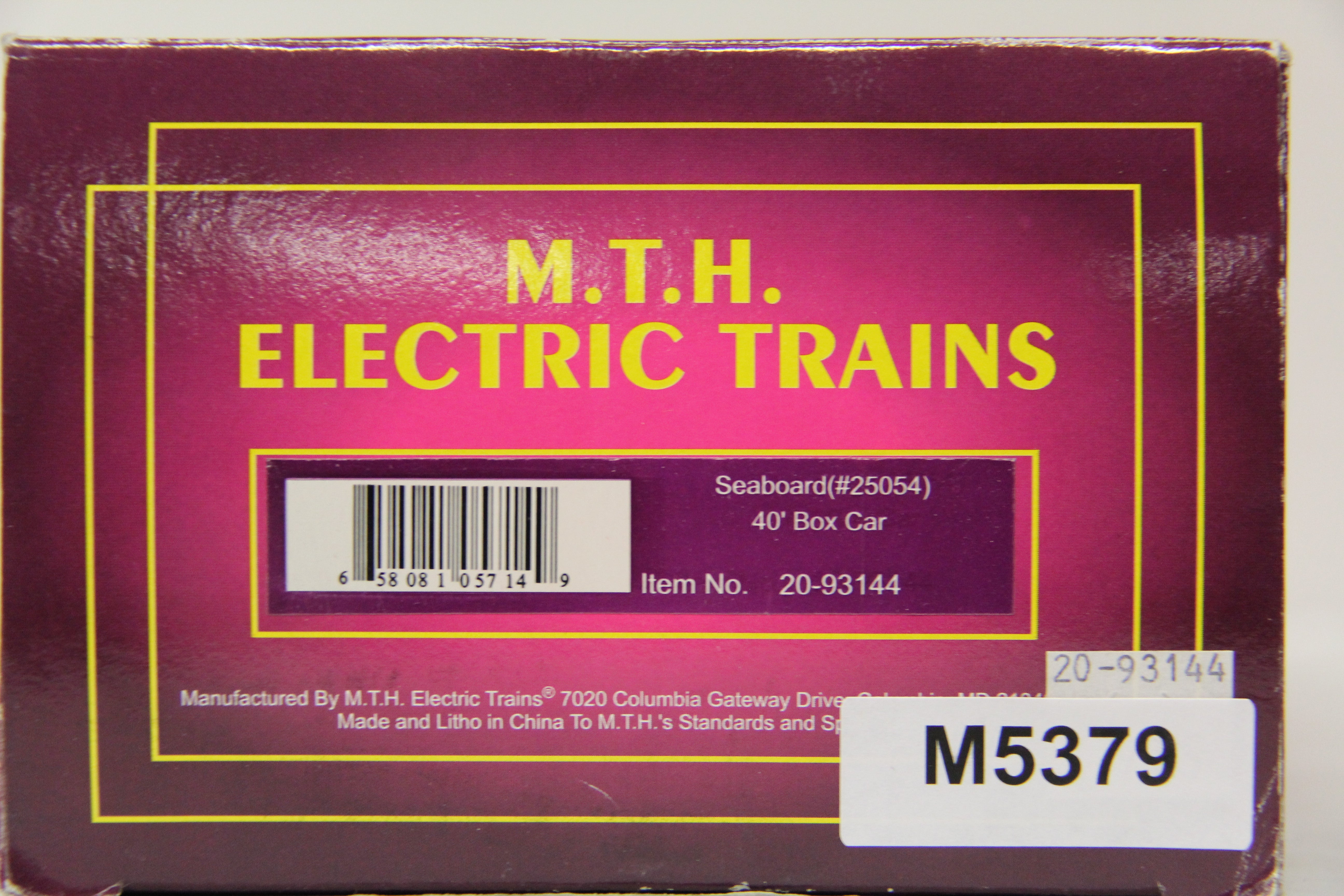 MTH 20-93144 Seaboard 40' Box Car-Second hand-M5379