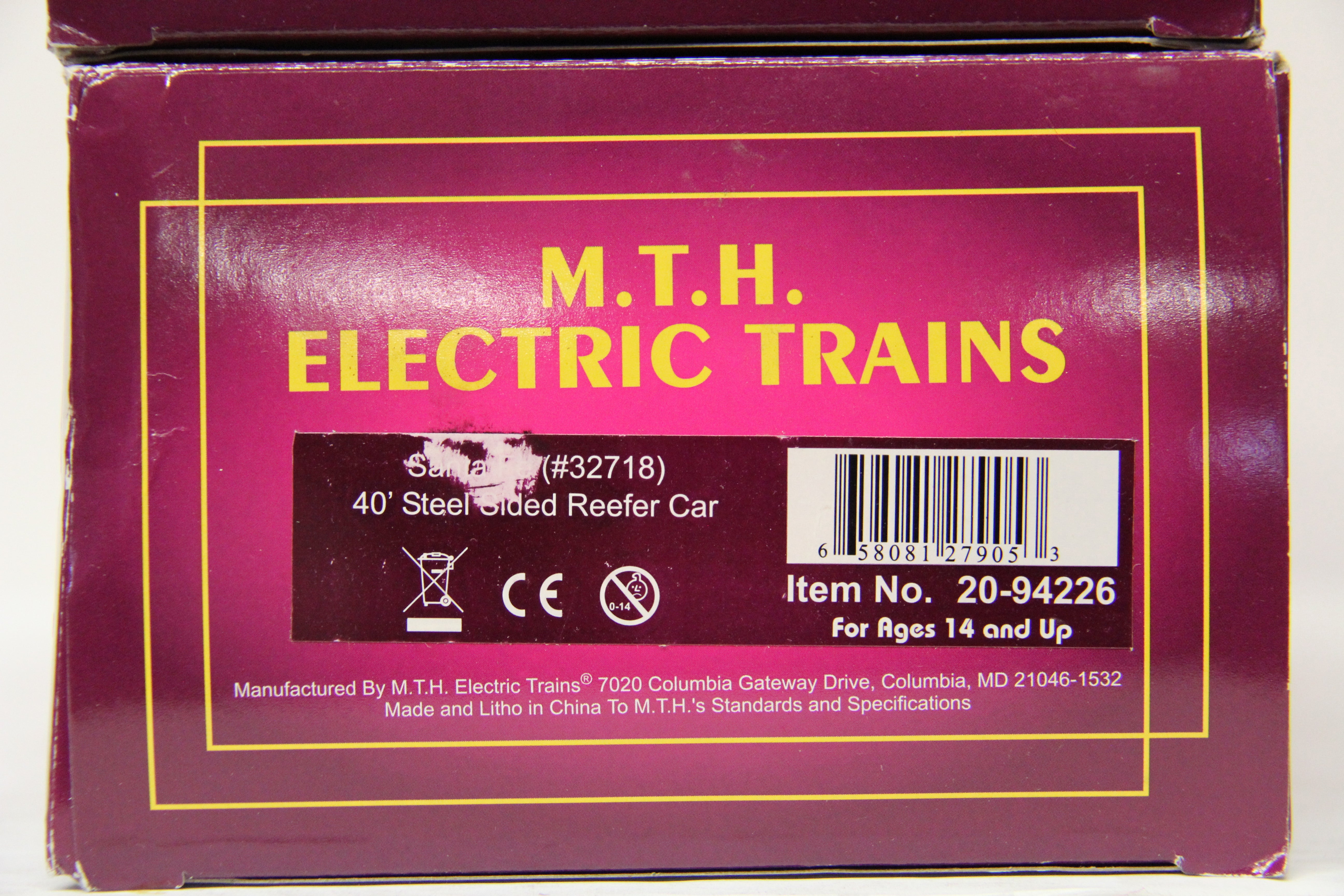 MTH 20-94226 Santa Fe 40' Steel Sided Reefer Car-2 Car Set-Second hand-M5383