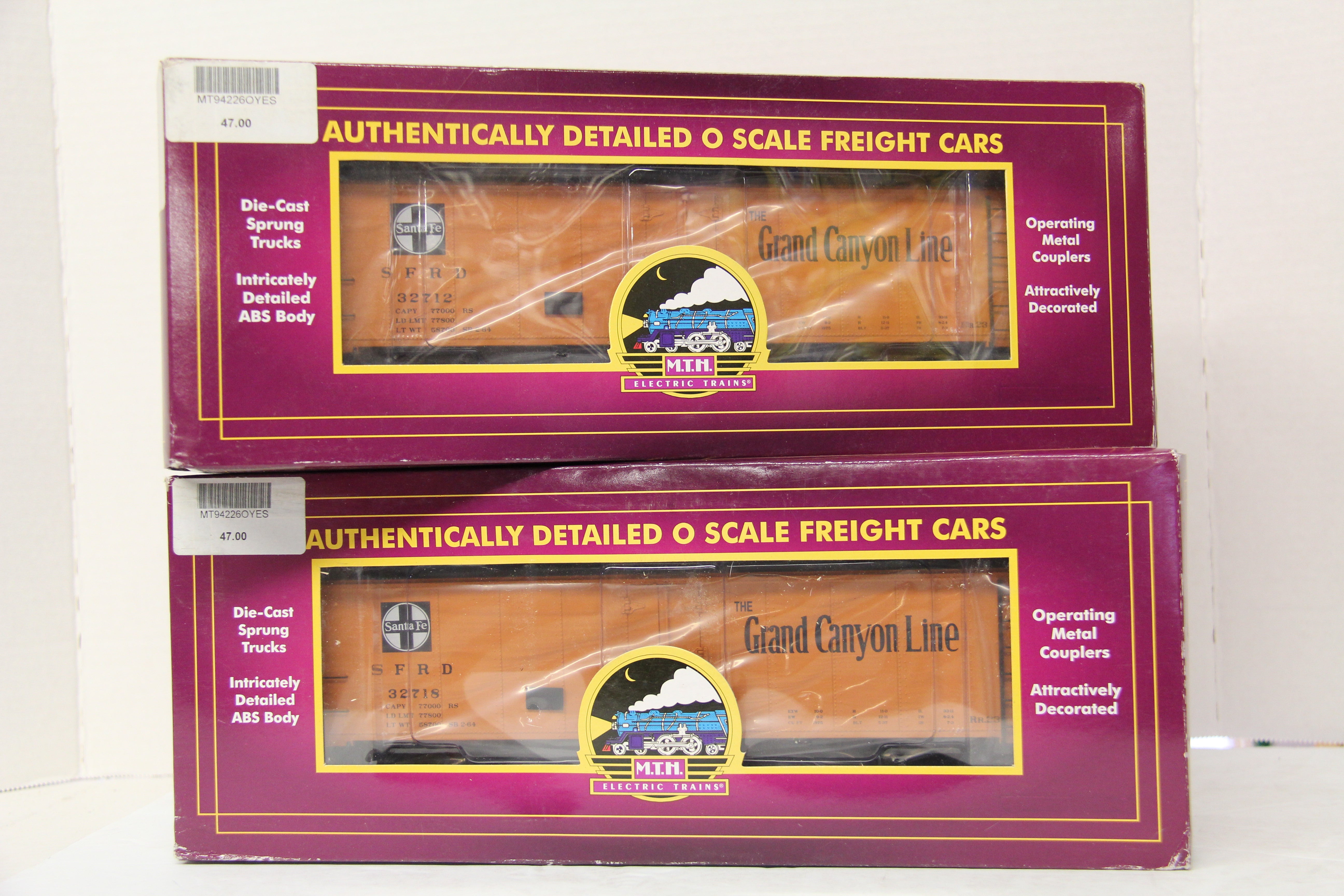 MTH 20-94226 Santa Fe 40' Steel Sided Reefer Car-2 Car Set-Second hand-M5383