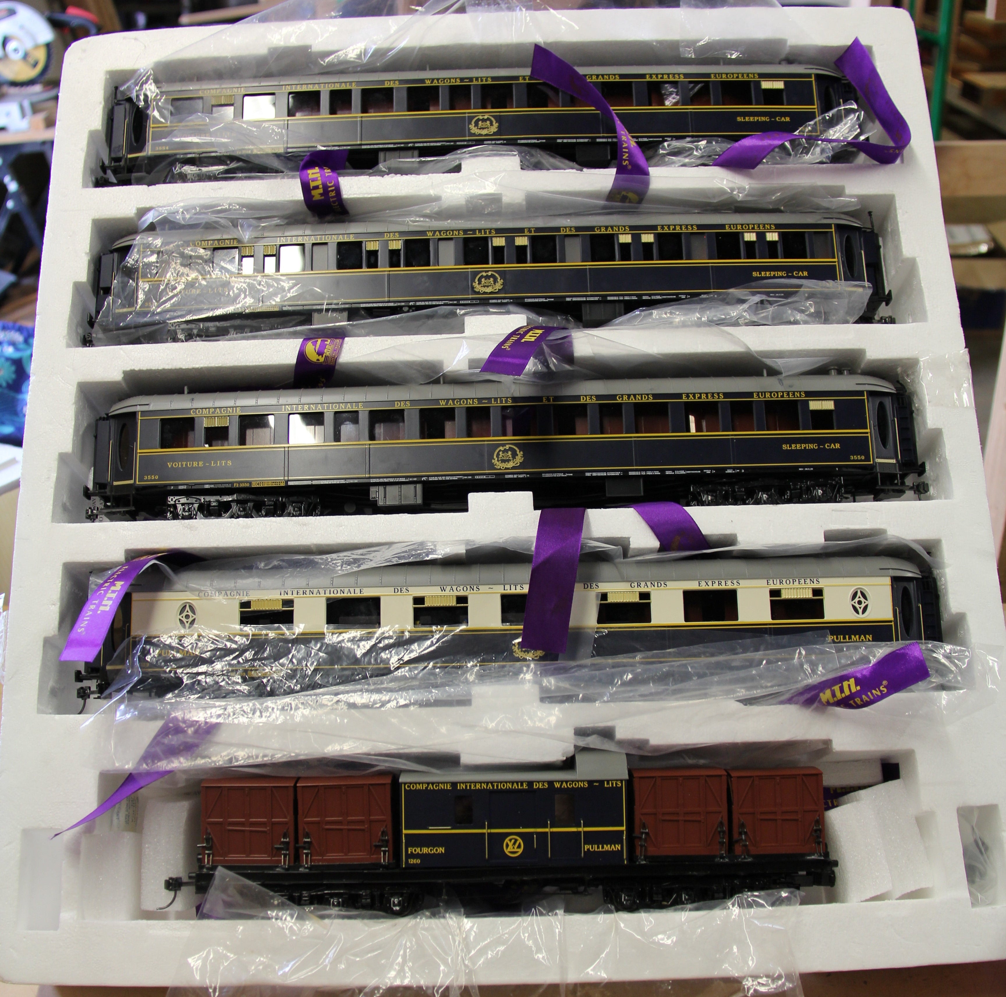 MTH 20-3344-1 "Orient Express" Chapelon 2-3-1E Pacific Steam Engine SNCF (Green Boiler) & MTH 20-60023 5 Car French SNCF Passenger Set (CONVERTED to 3Rail) with UPGRADED PS3-Second hand-M6827