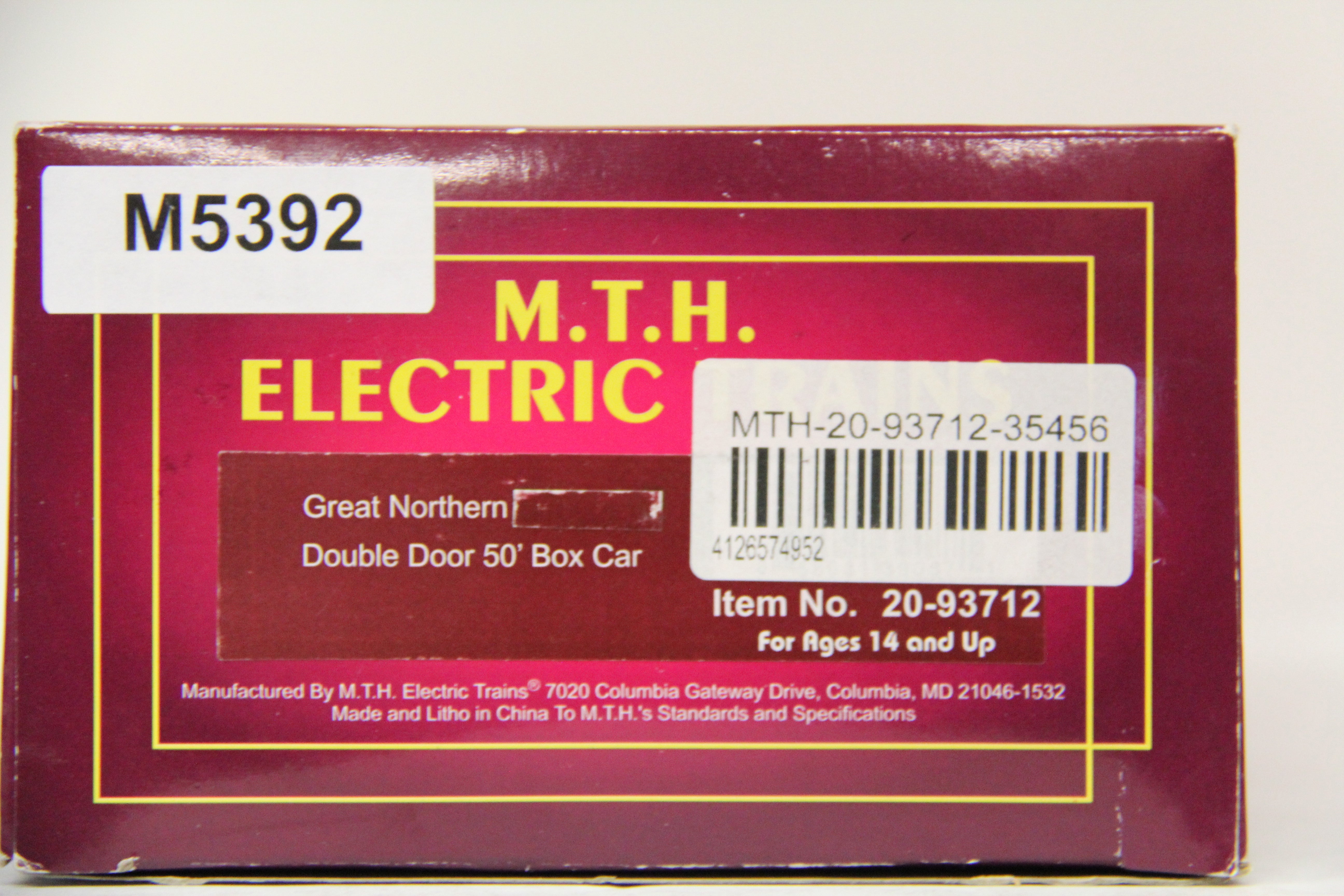 MTH 20-93712 Great Northern Double Door 50' Box Car-Second hand-M5392