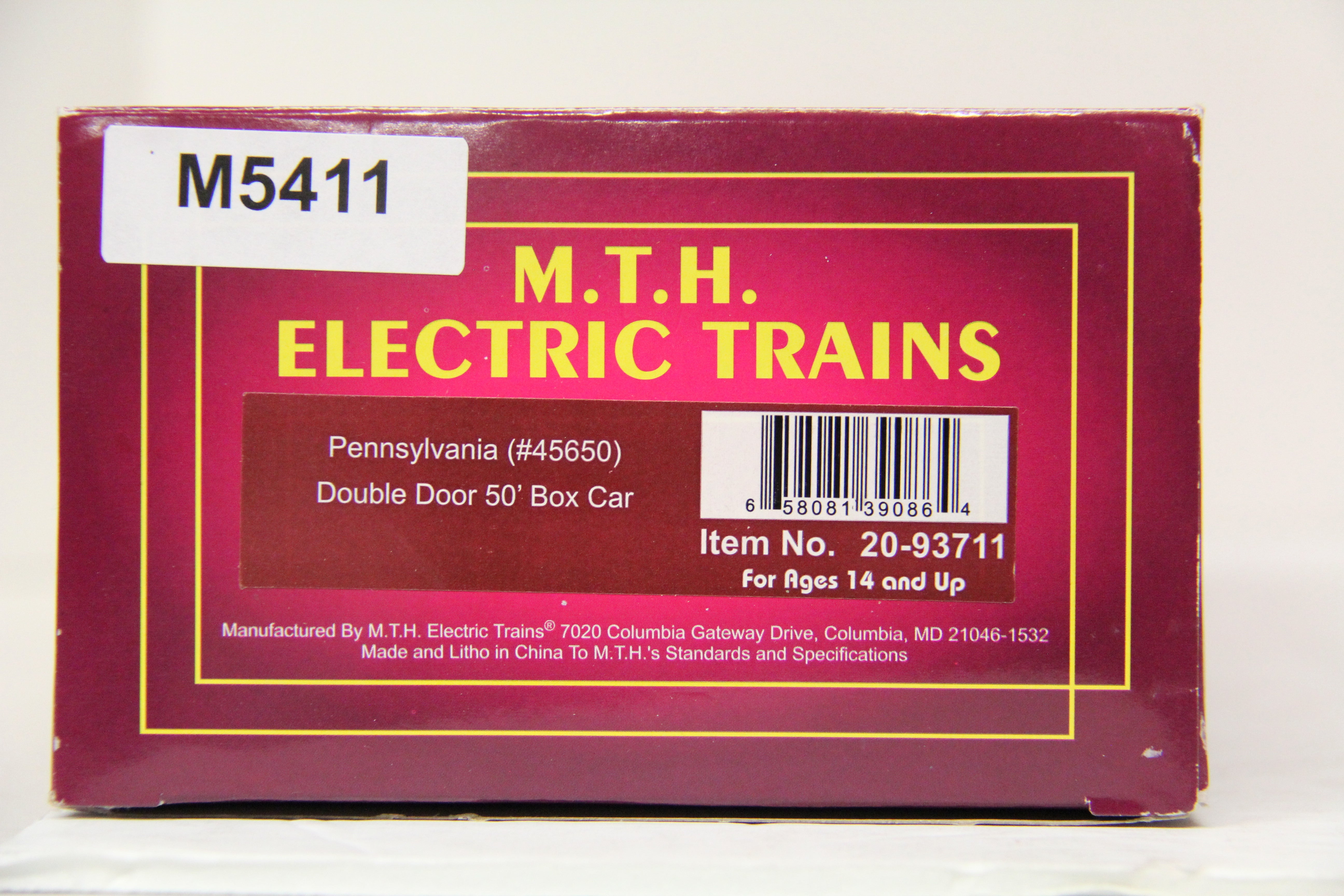 MTH 20-93711 Pennsylvania Double Door 50' Box Car-Second hand-M5411