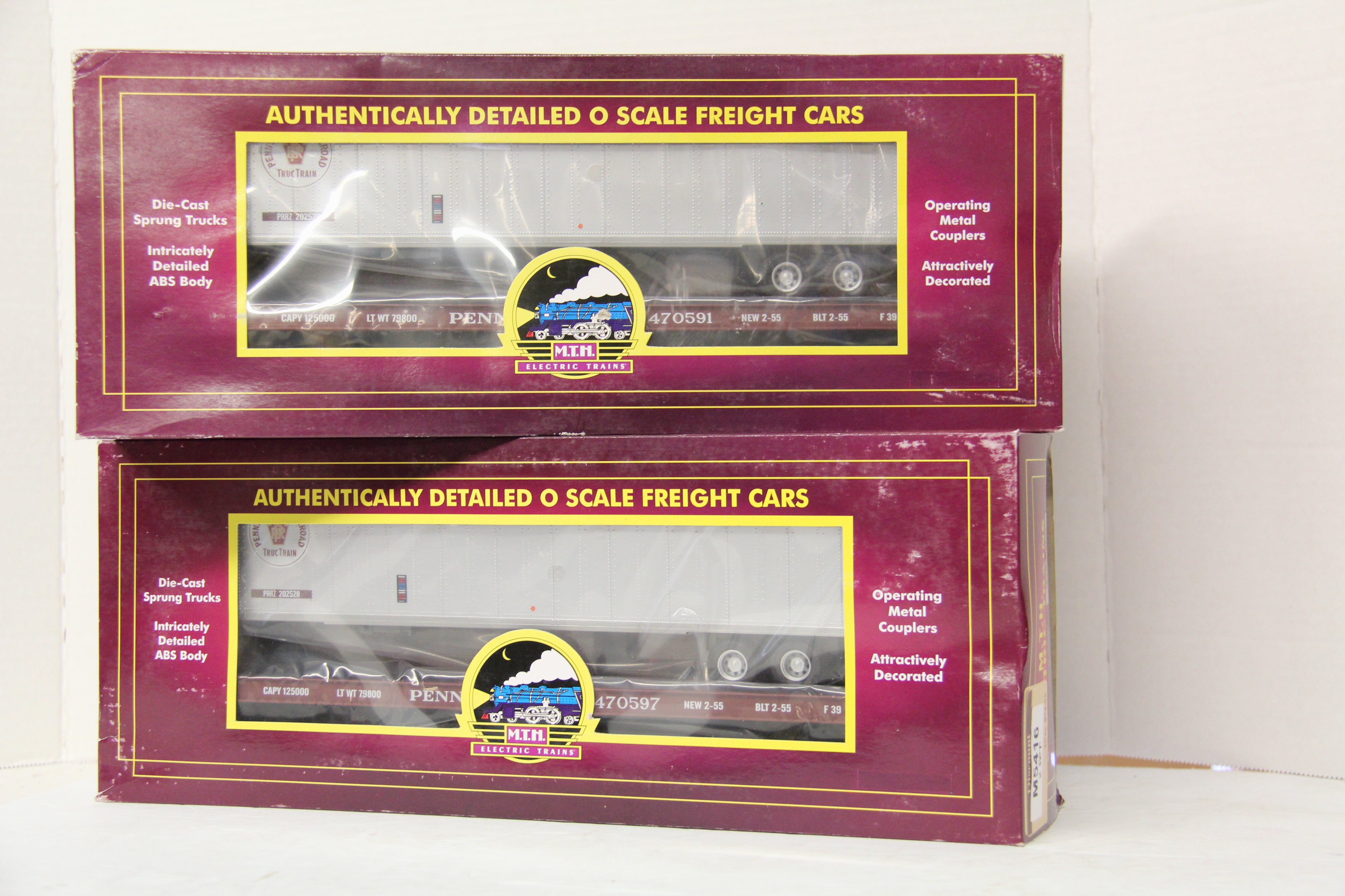 MTH 20-95157 Pennsylvania Flat Car w/ 48' Trailer-2 Car Set-Second hand-M5416