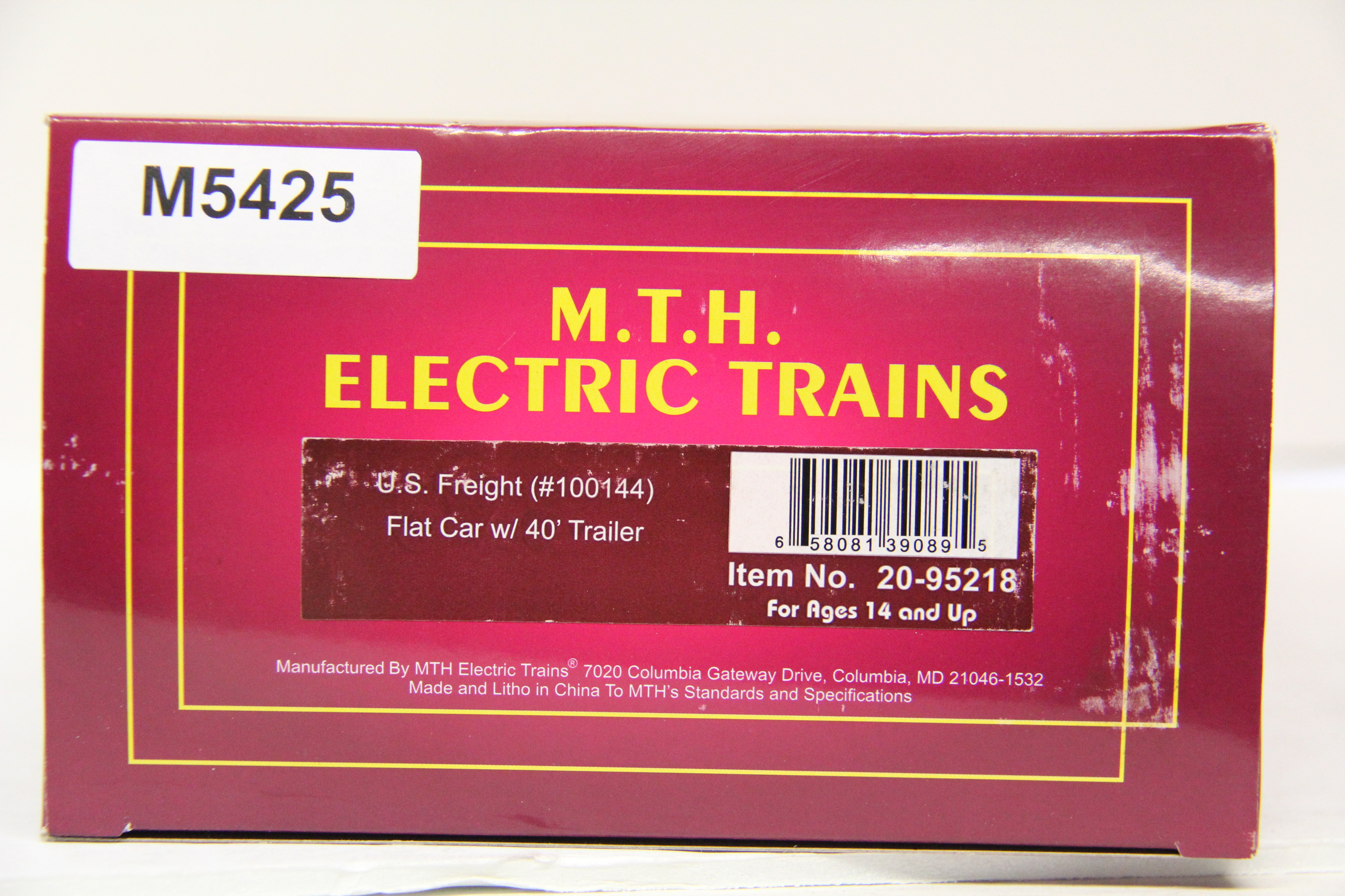 MTH 20-95218 U.S Freight Flat Car w/ 40' Trailer-Second hand-M5425