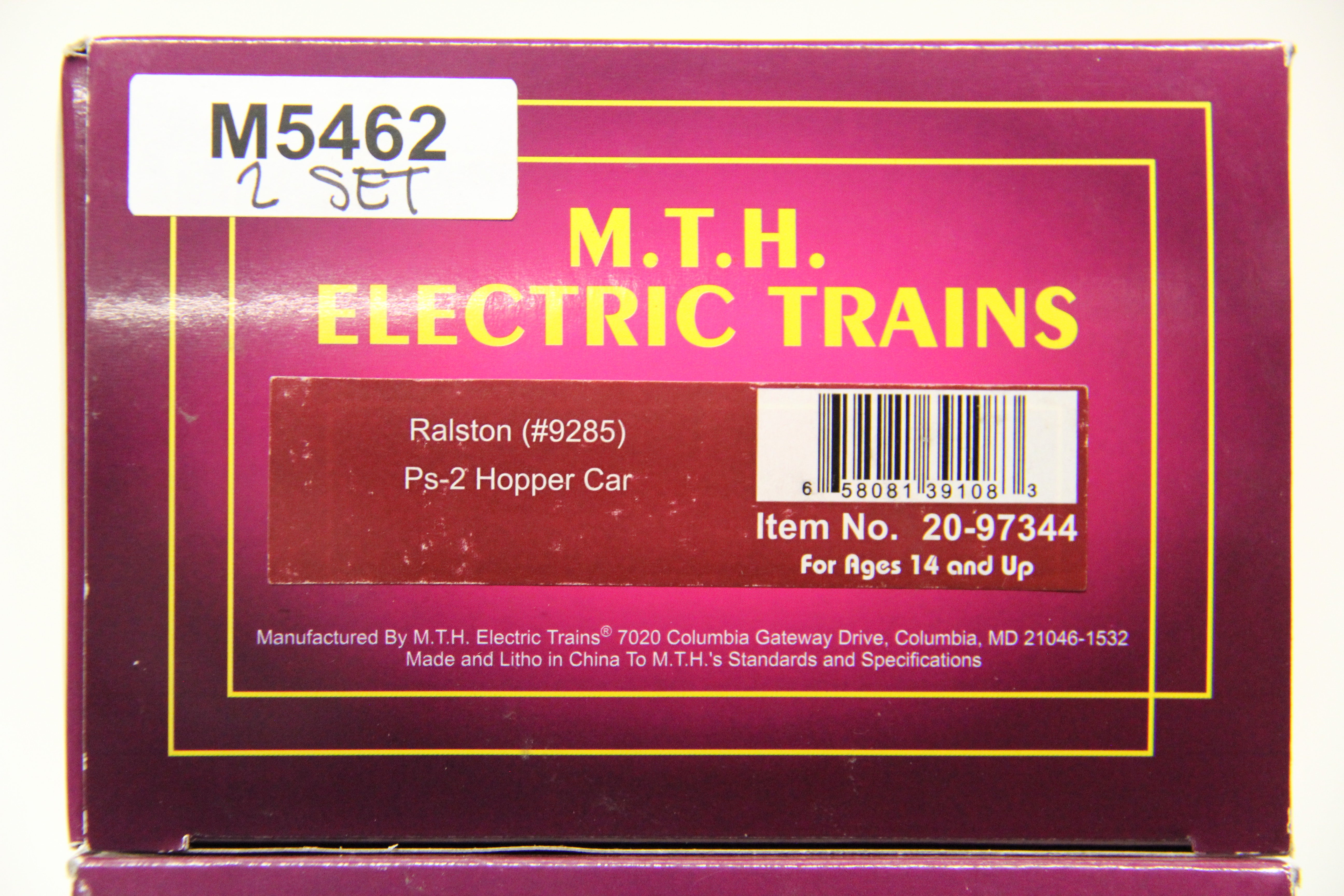 MTH 20-97344 Ralston Ps-2 Hopper Car-2 Car Set-Second hand-M5462