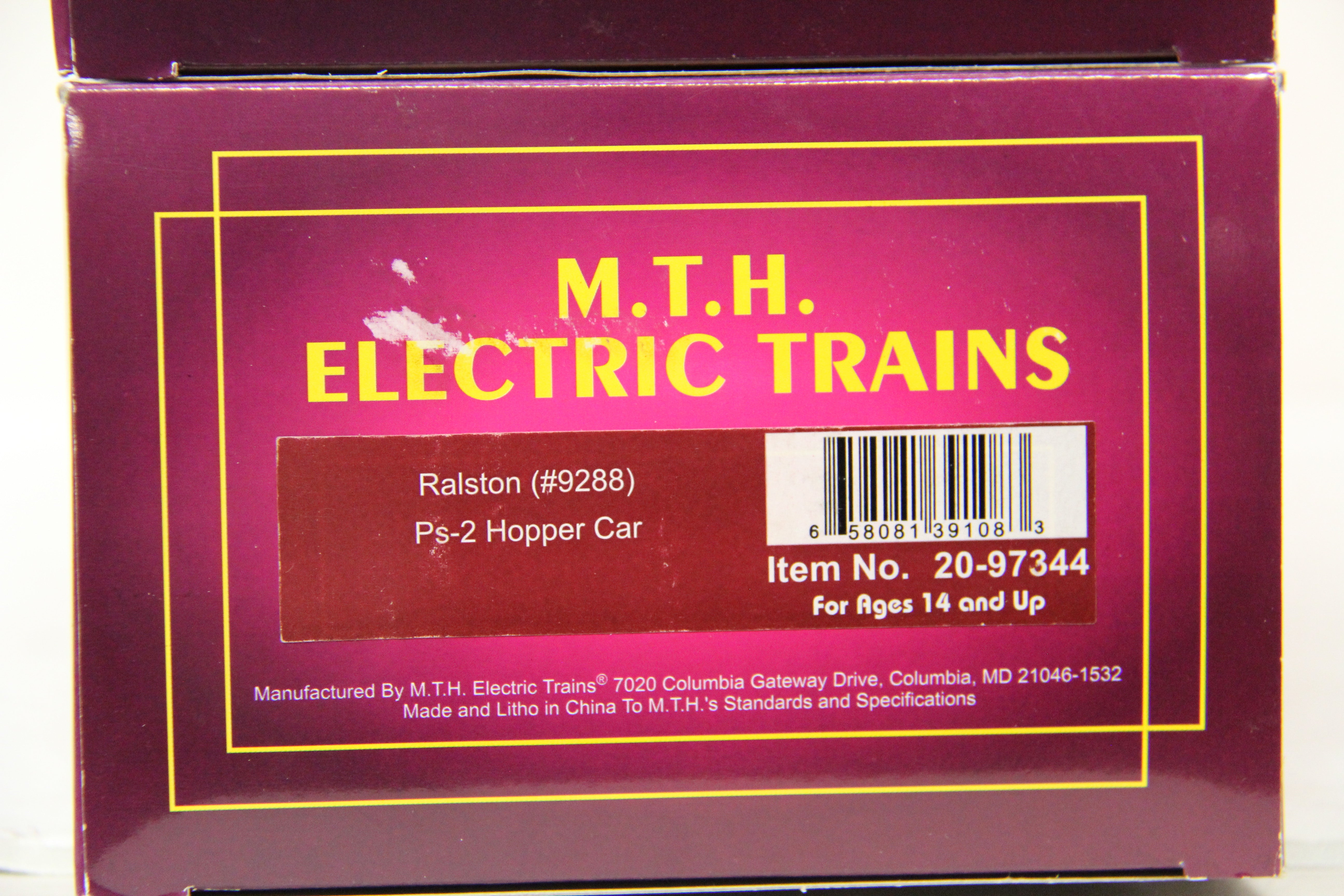 MTH 20-97344 Ralston Ps-2 Hopper Car-2 Car Set-Second hand-M5462