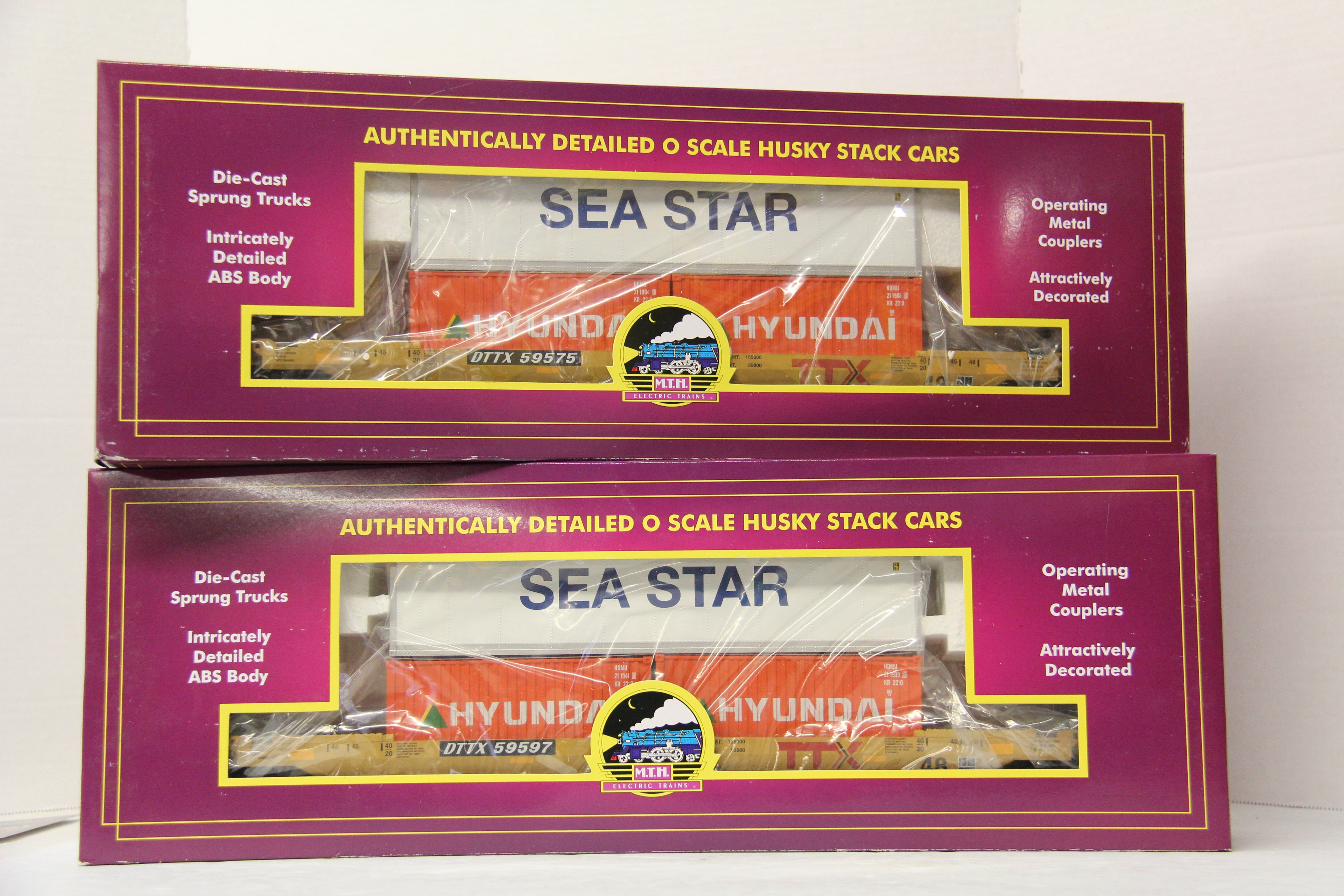 MTH 20-95282 TTX (SeaStar) Husky Stack Car-2 Car Set-Second hand-M5474