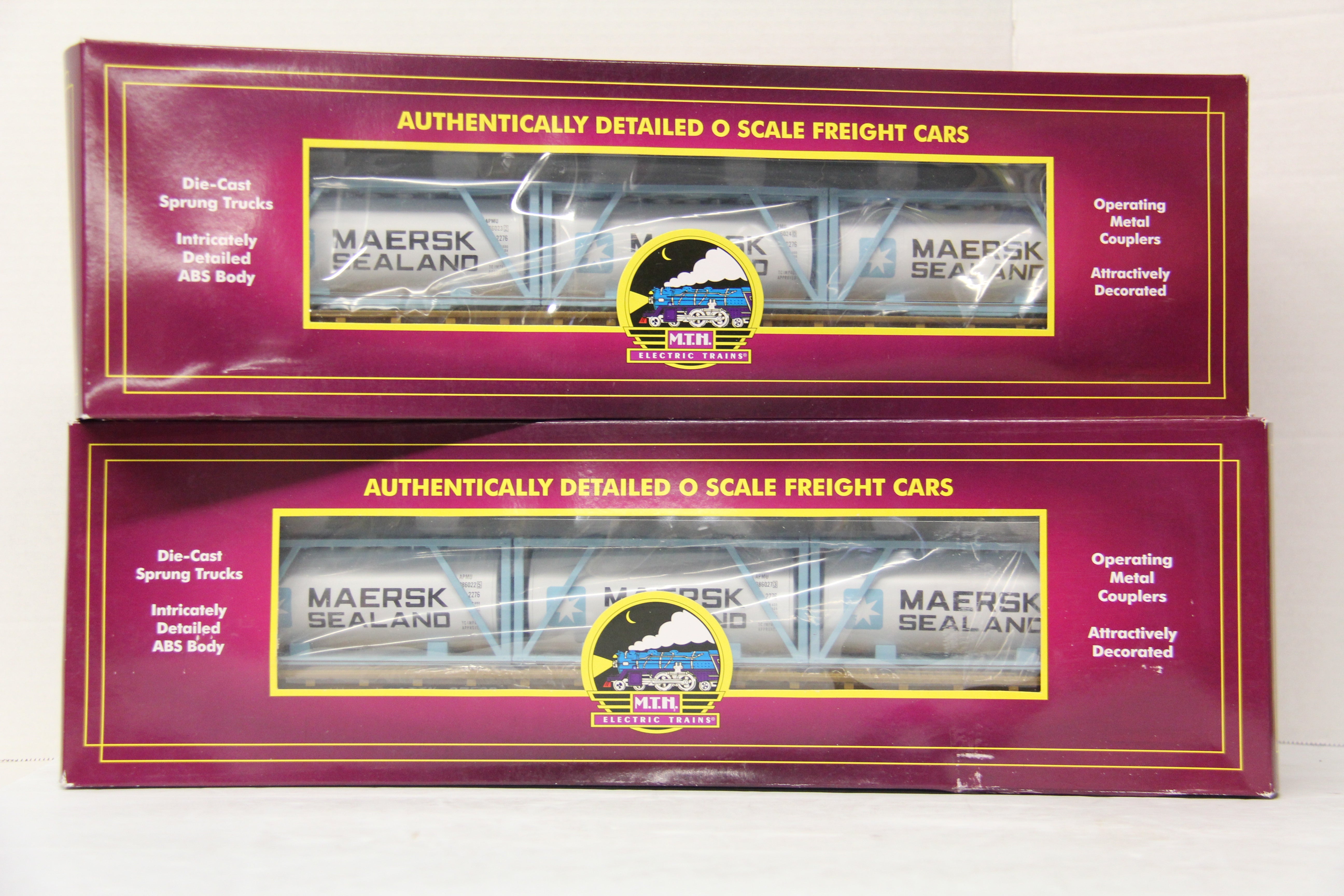 MTH 20-95290 TTX  60' Flat Car w/ 3 Tank Containers-2 Car Set-Second hand-M5476