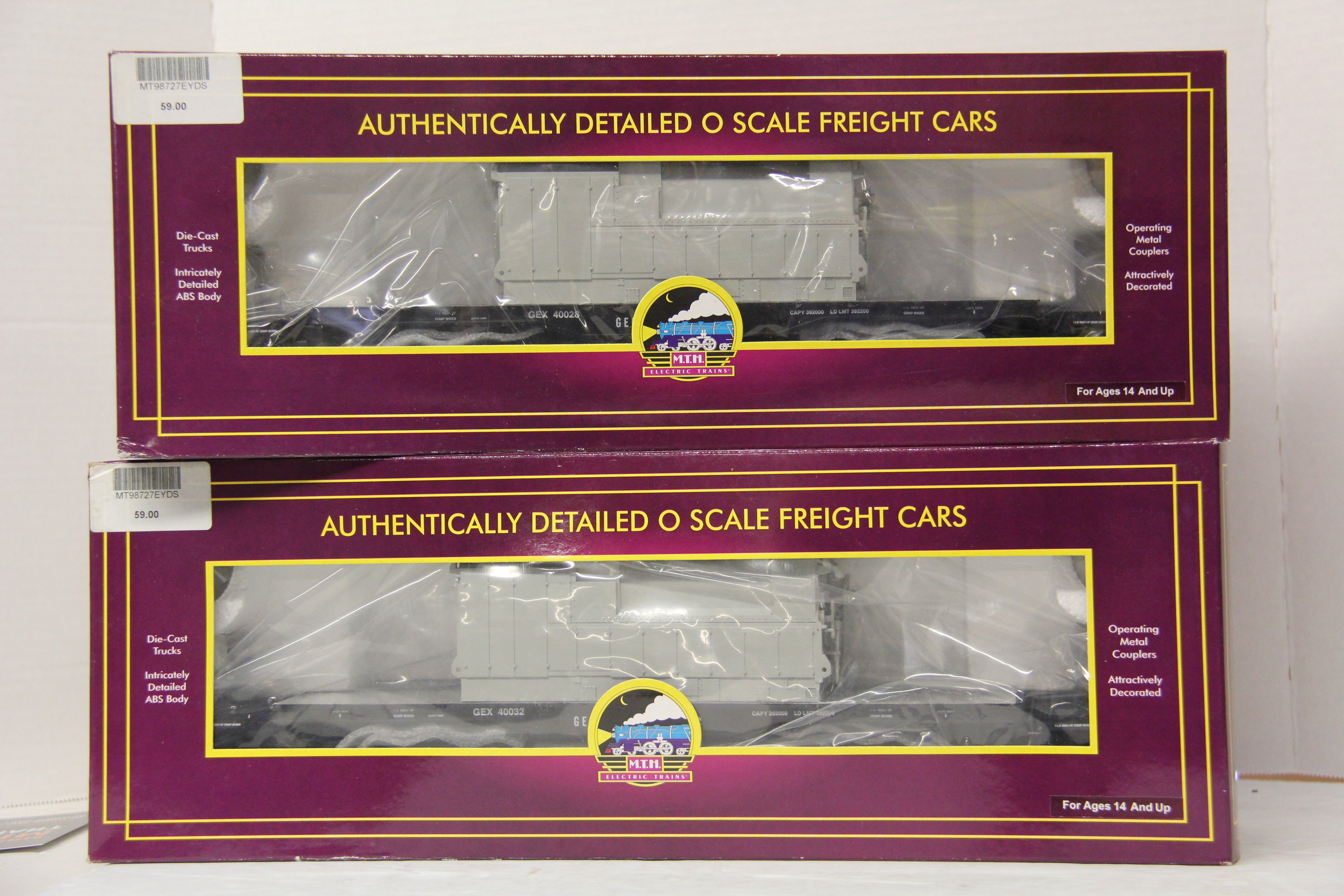 MTH 20-98727 General Electric 47' TTX Heavy Duty Flat Car w/ Transformer-2 Car Set-Second hand-M5485