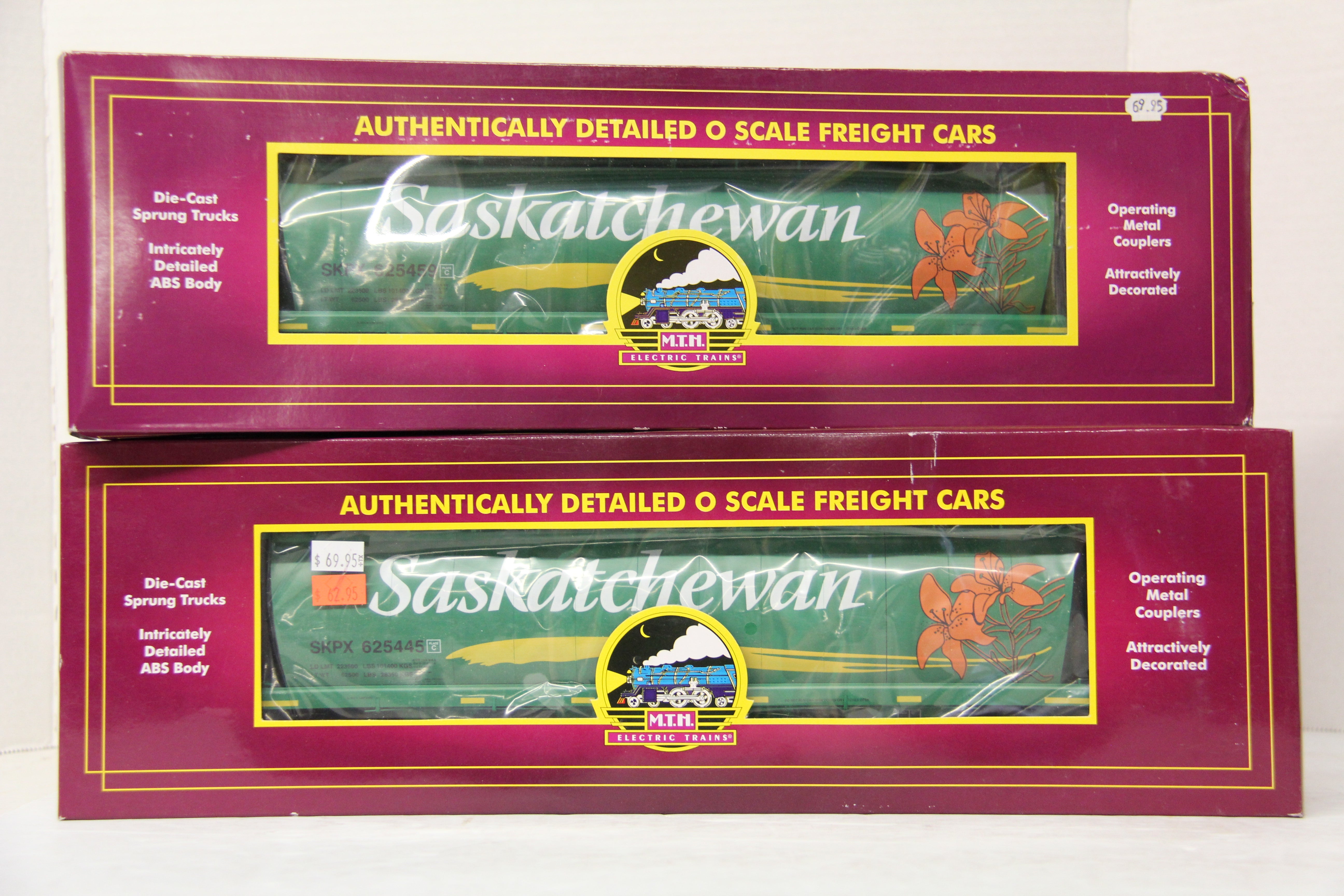 MTH 20-97877 Saskatchewan 100-Ton Covered Hopper Car-2 Car Set-Second hand-M5489