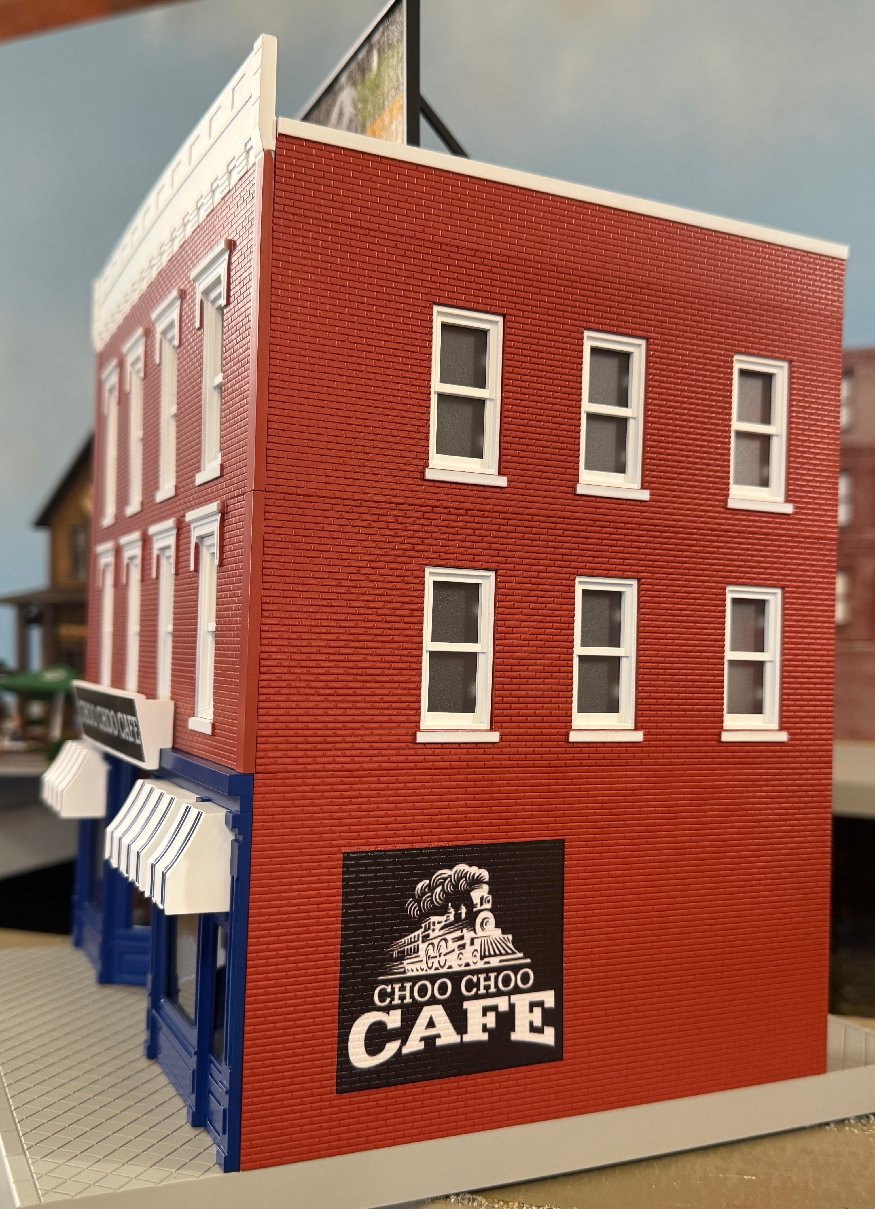 MTH 30-90669 - 3-Story City Building - "The Choo Choo Cafe" - Custom Run for MrMuffin'sTrains