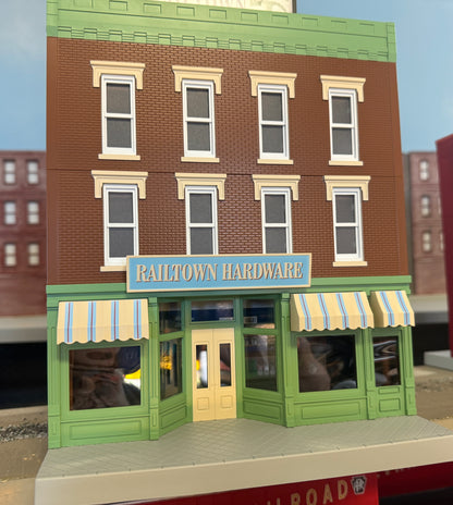 MTH 30-90658 - 3-Story City Building 1 "Railtown Hardware" - MrMuffin'sTrains