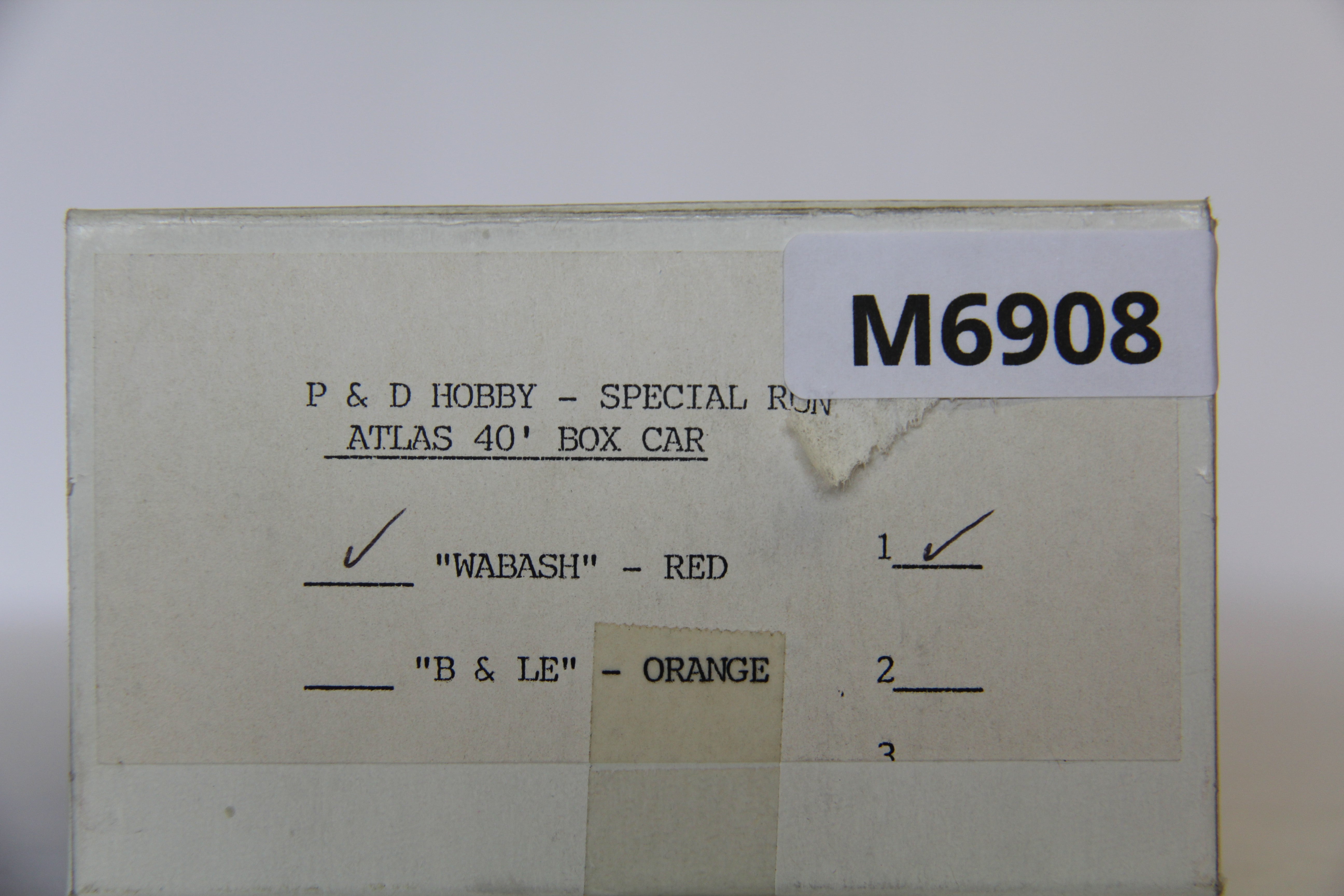 P & D Hobby Special Run Atlas 40' Box Car "Wabash" -Red #1-Second hand-M6908