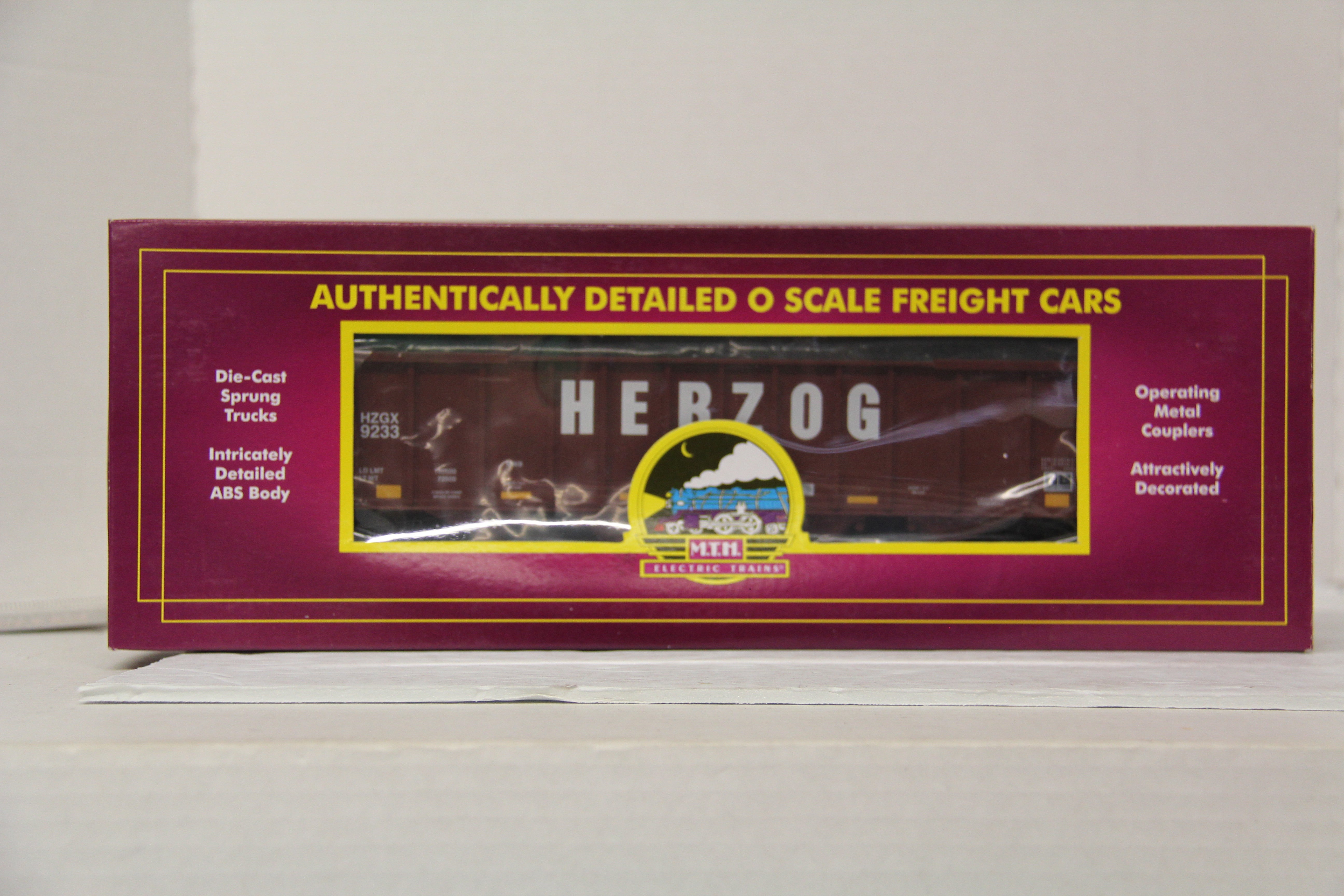 MTH 20-97904 Herzog Rail Services #9233 -4-Bay Hopper Car w/ Coal Load-Second hand-M5508