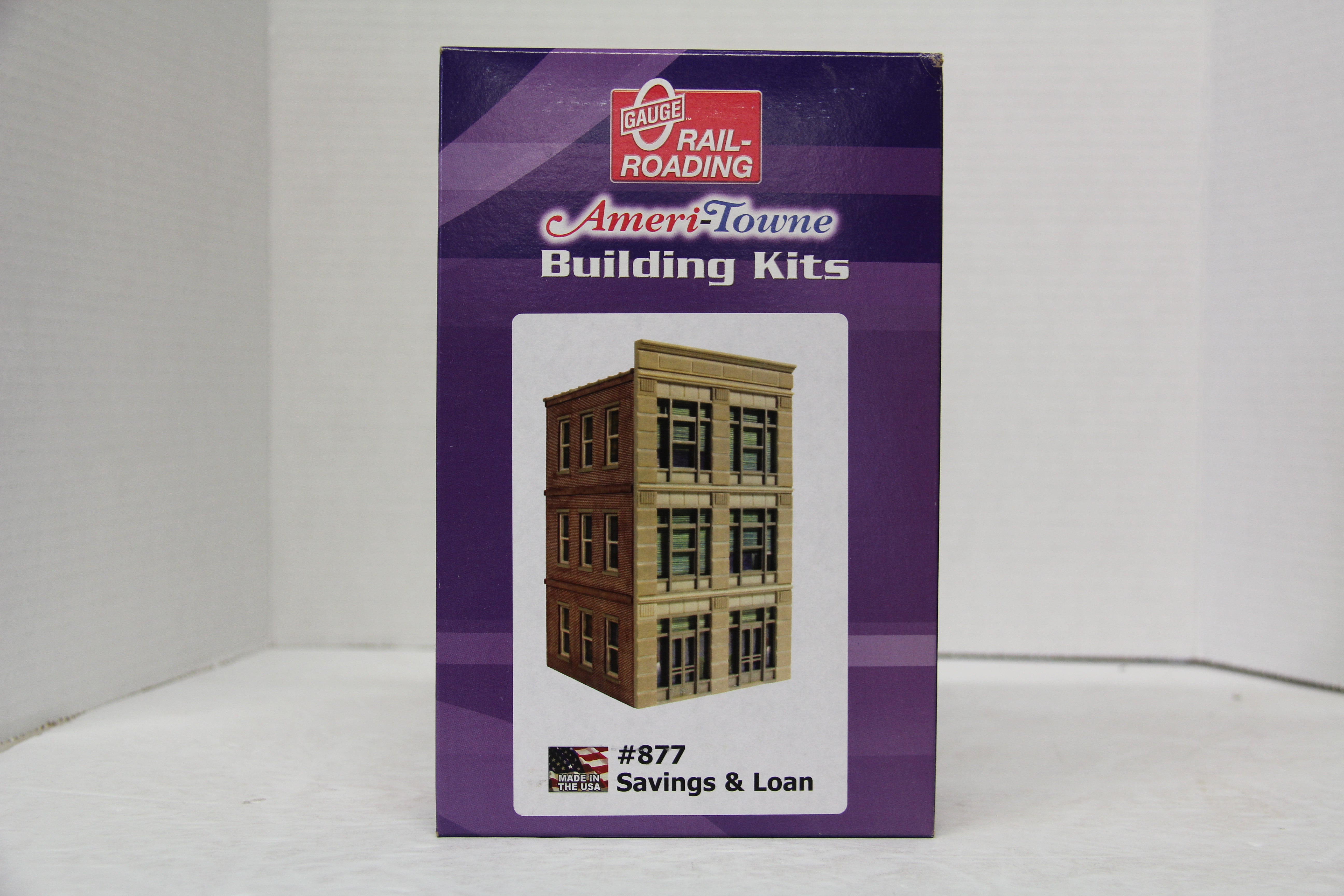 O-Gauge Railroading Ameri-Town Building Kits #877 Savings & Loan-Second hand-M5539