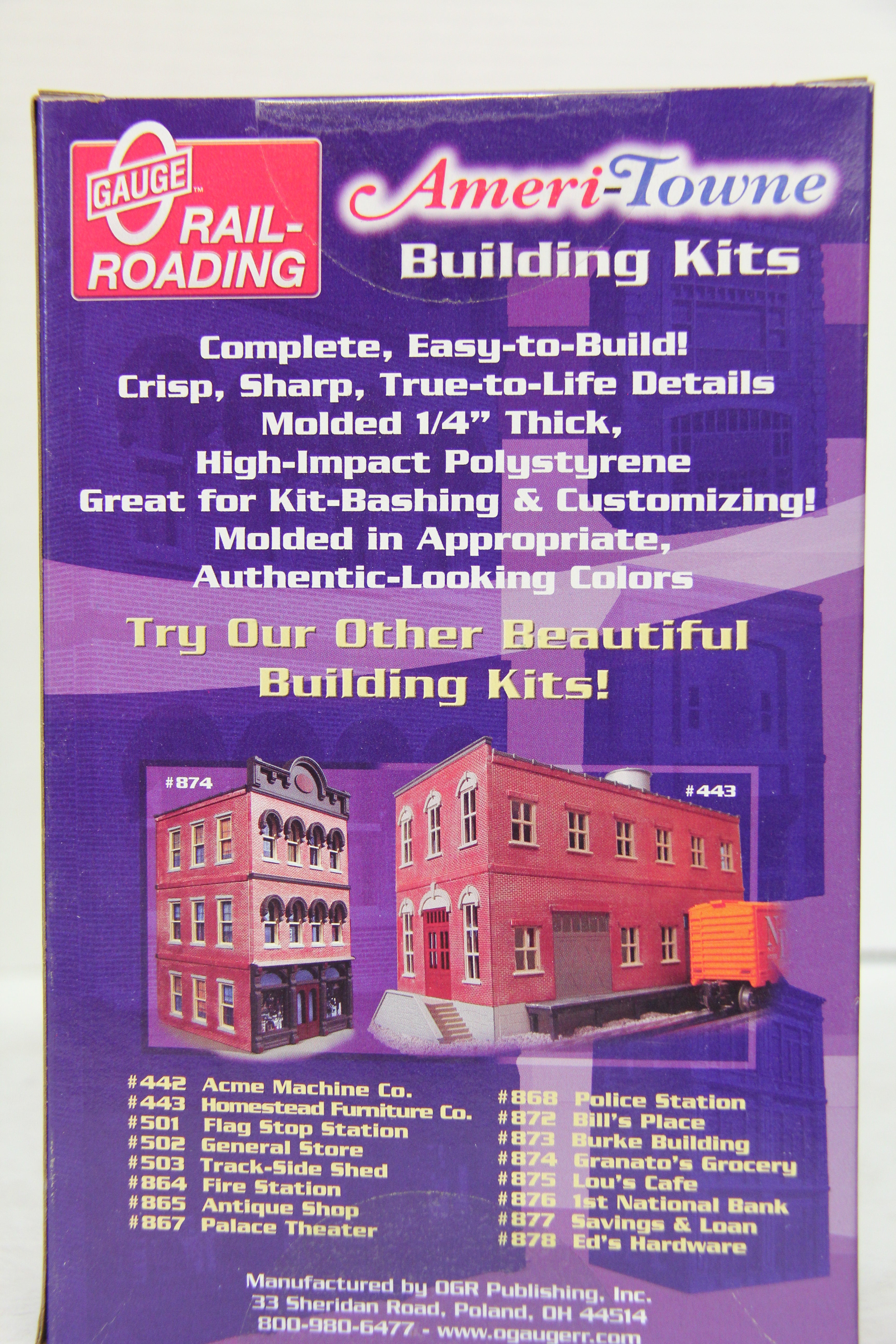 O-Gauge Railroading Ameri-Town Building Kits #865 Marty's Train Depot-Second hand-M5540