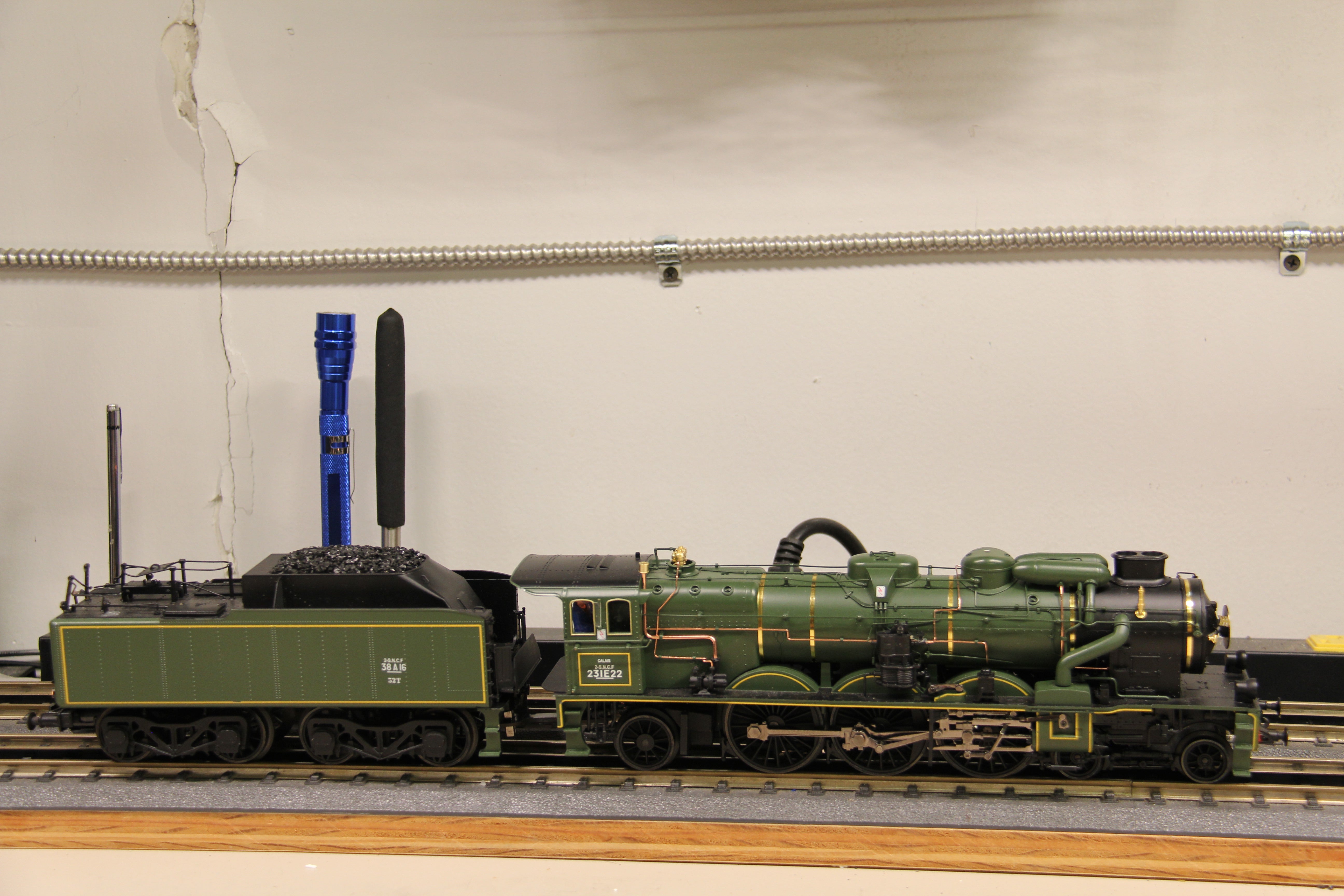 MTH 20-3344-1 "Orient Express" Chapelon 2-3-1E Pacific Steam Engine SNCF (Green Boiler) & MTH 20-60023 5 Car French SNCF Passenger Set (CONVERTED to 3Rail) with UPGRADED PS3-Second hand-M6827