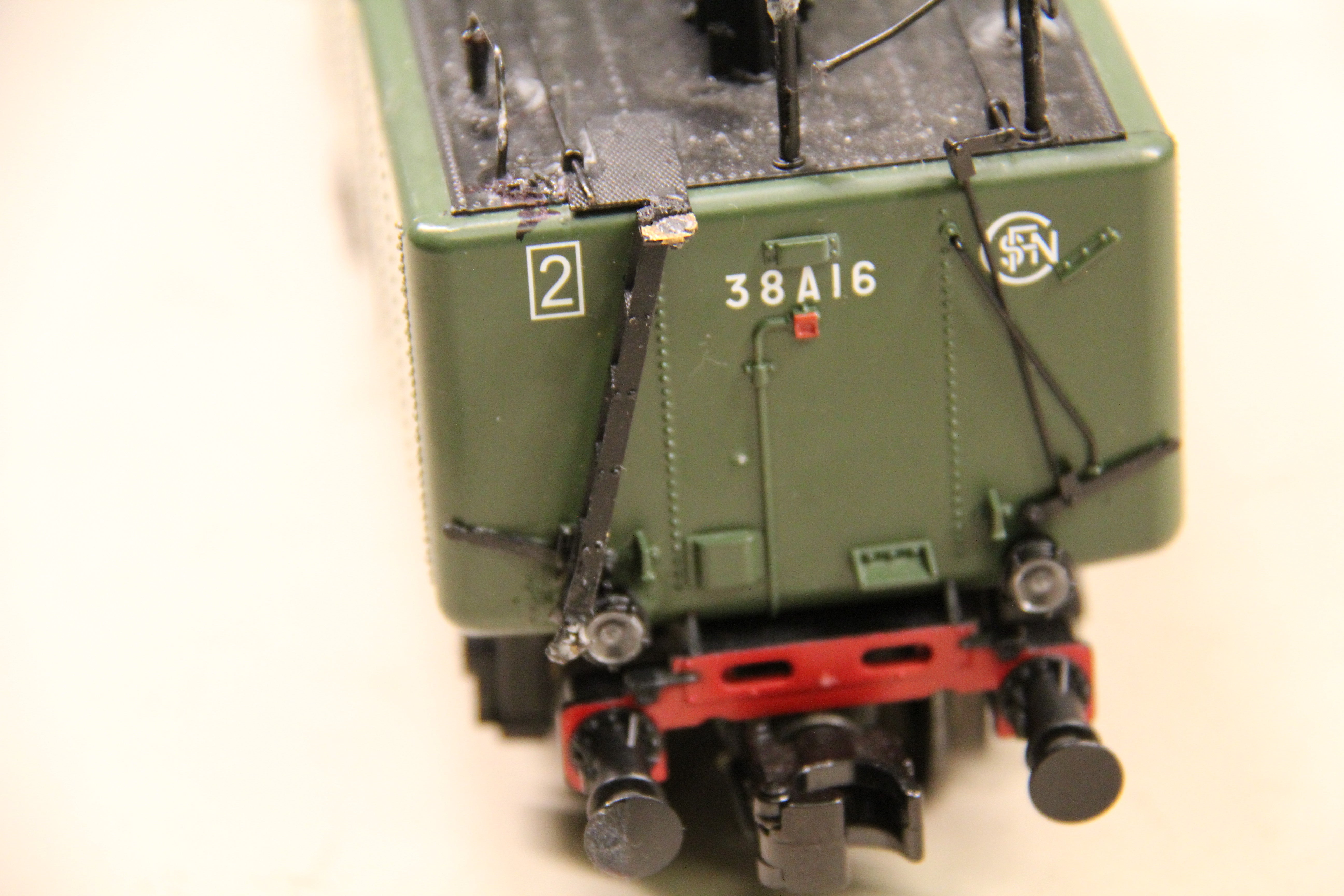 MTH 20-3344-1 "Orient Express" Chapelon 2-3-1E Pacific Steam Engine SNCF (Green Boiler) & MTH 20-60023 5 Car French SNCF Passenger Set (CONVERTED to 3Rail) with UPGRADED PS3-Second hand-M6827