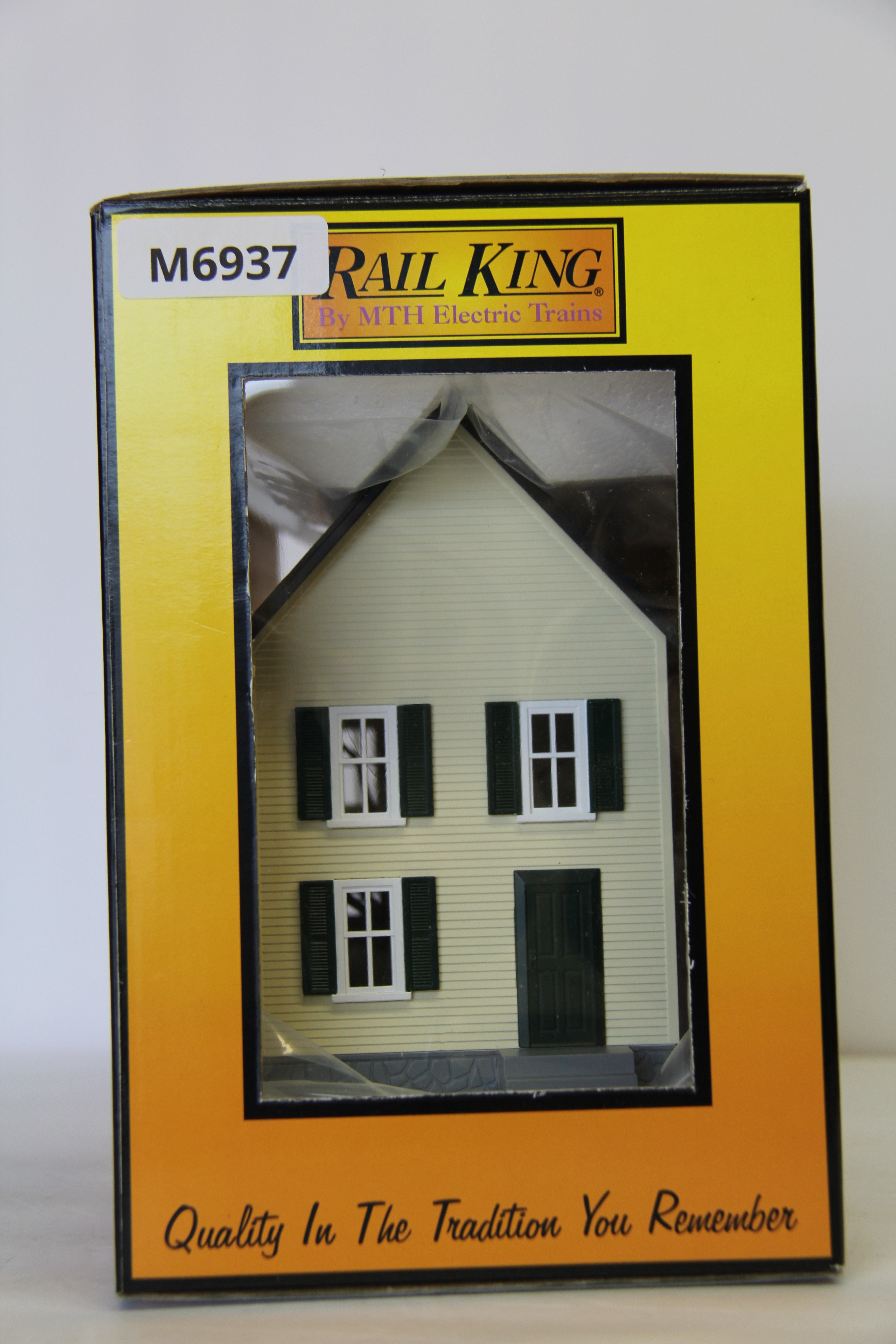 Rail King 30-9023 Row House Yellow w/ Green Shutters-Second hand-M6937