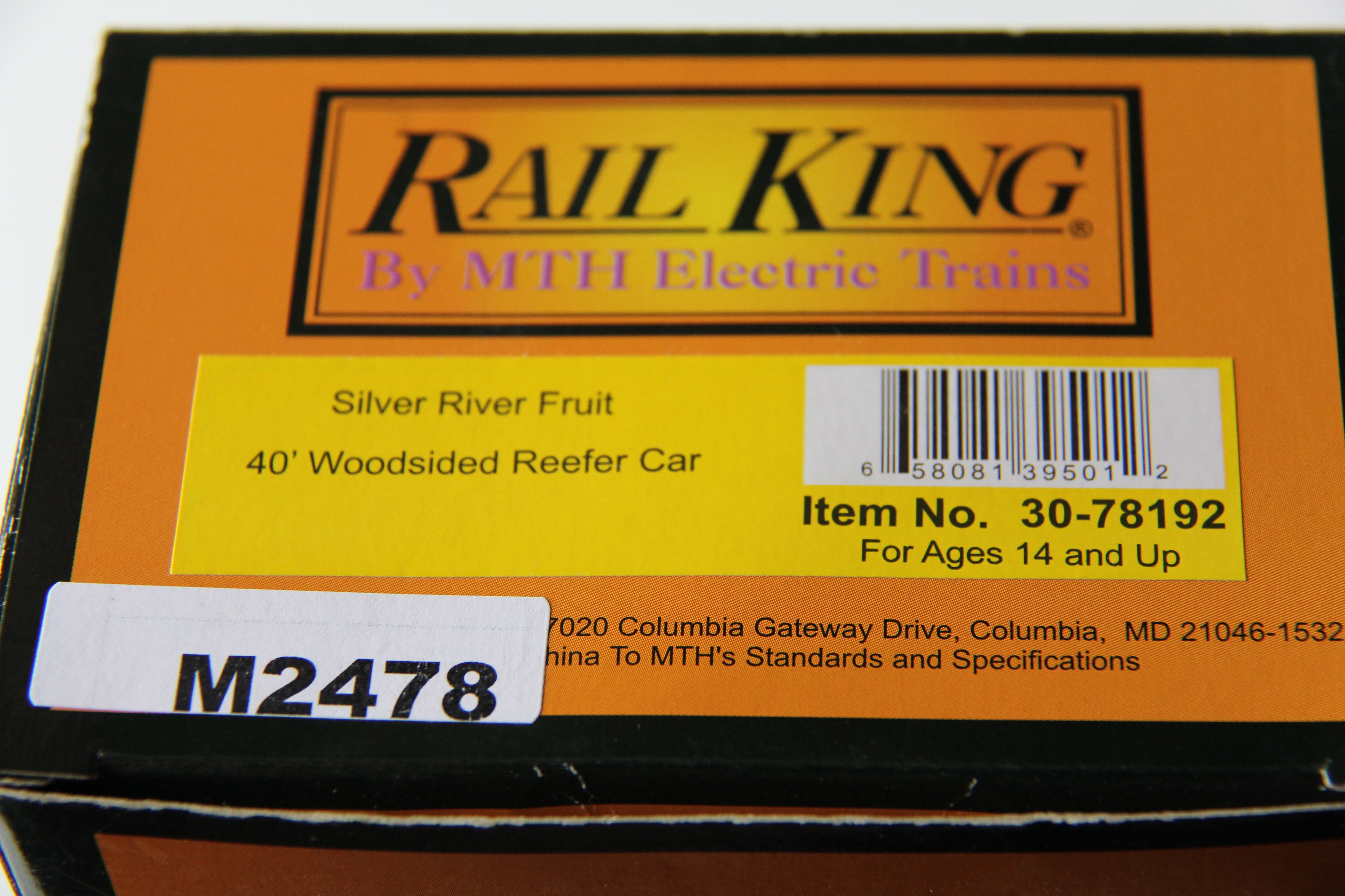 Rail King 30-78192 -Silver River Fruit 40' Woodsided Reefer Car-Second hand-M2478