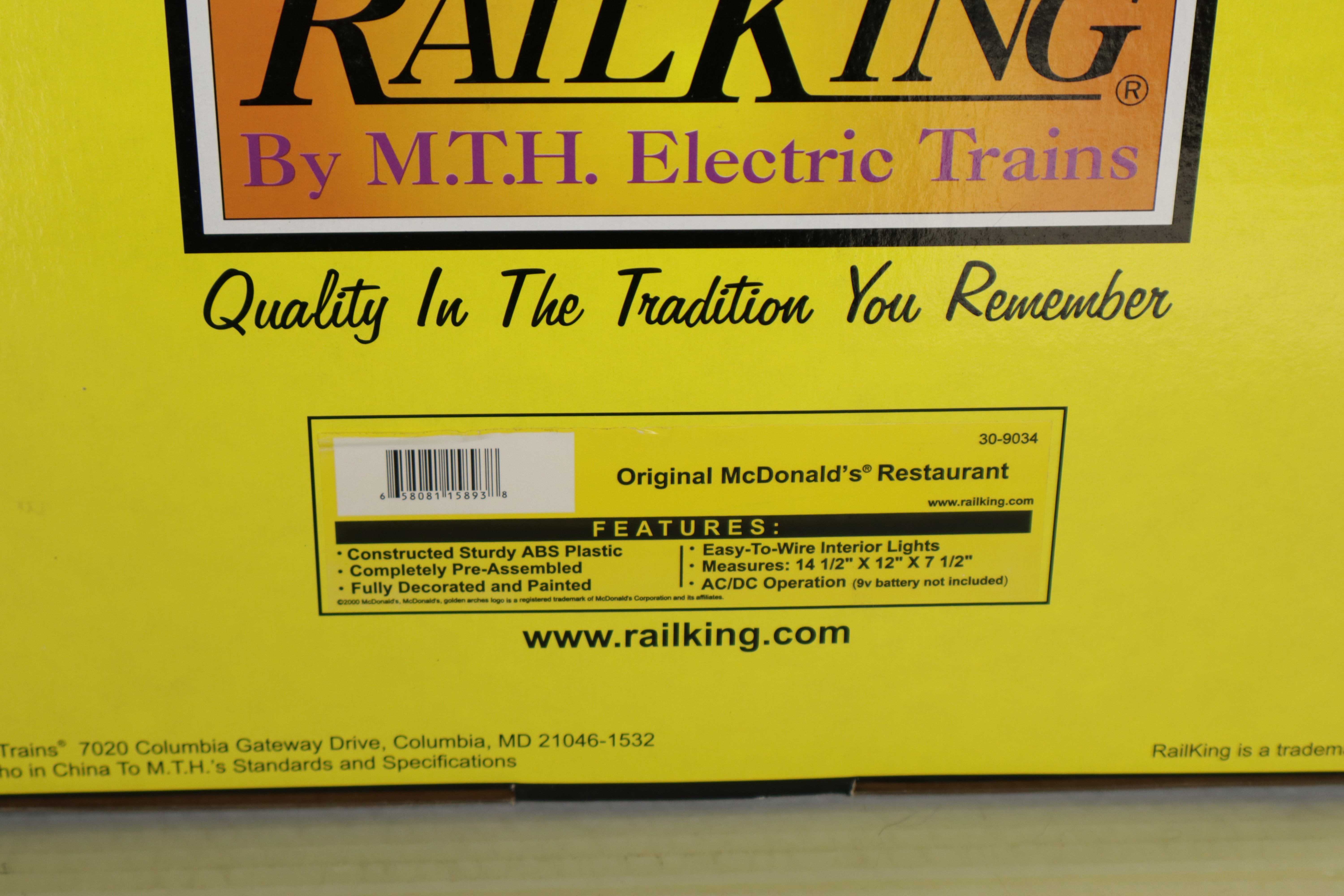 Rail King 30-9034 Original McDonald's Restaurant-Second hand-M8193