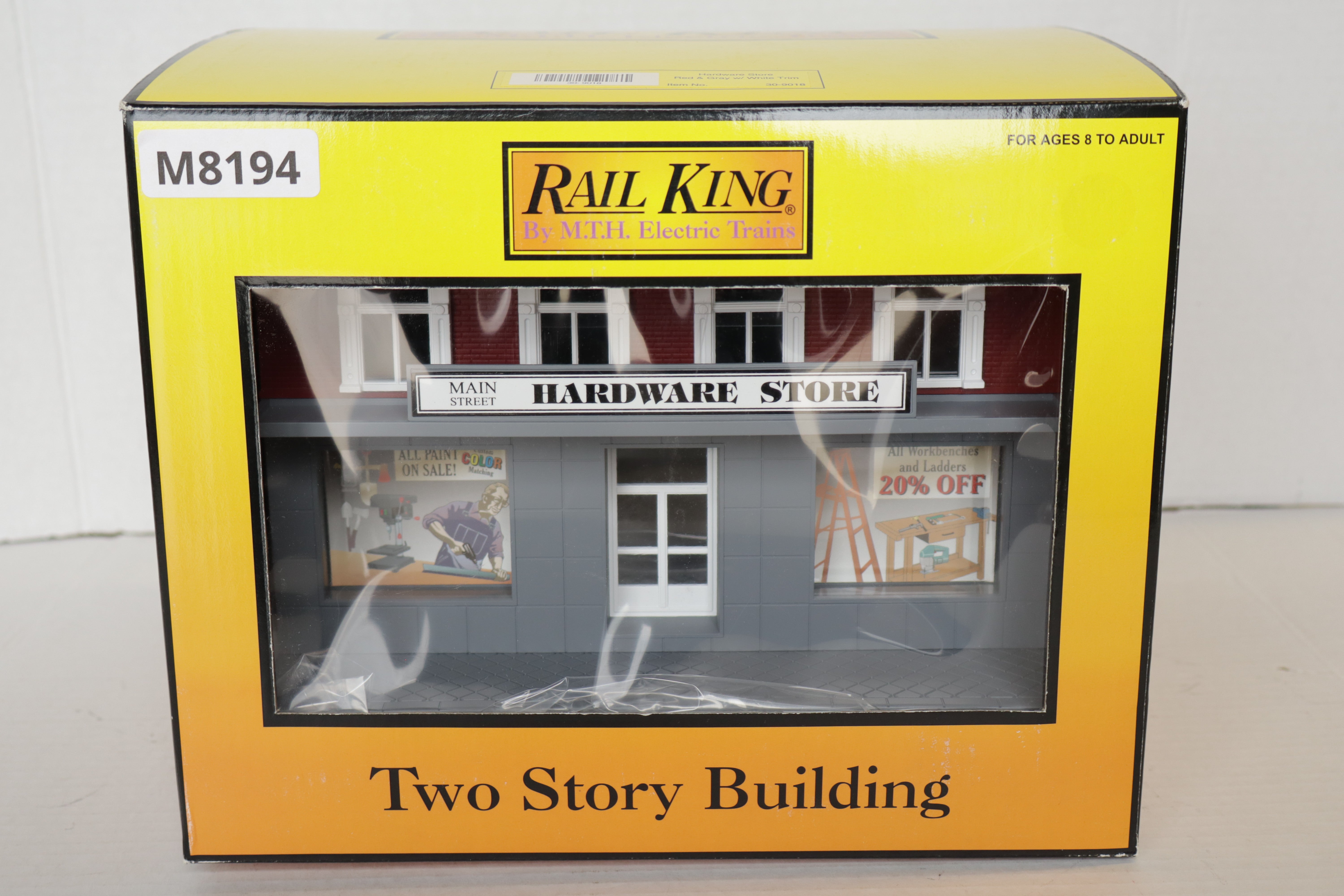 Rail King 30-9018 Hardware Store Red & Gray w/ White Trim-Second hand-M8194