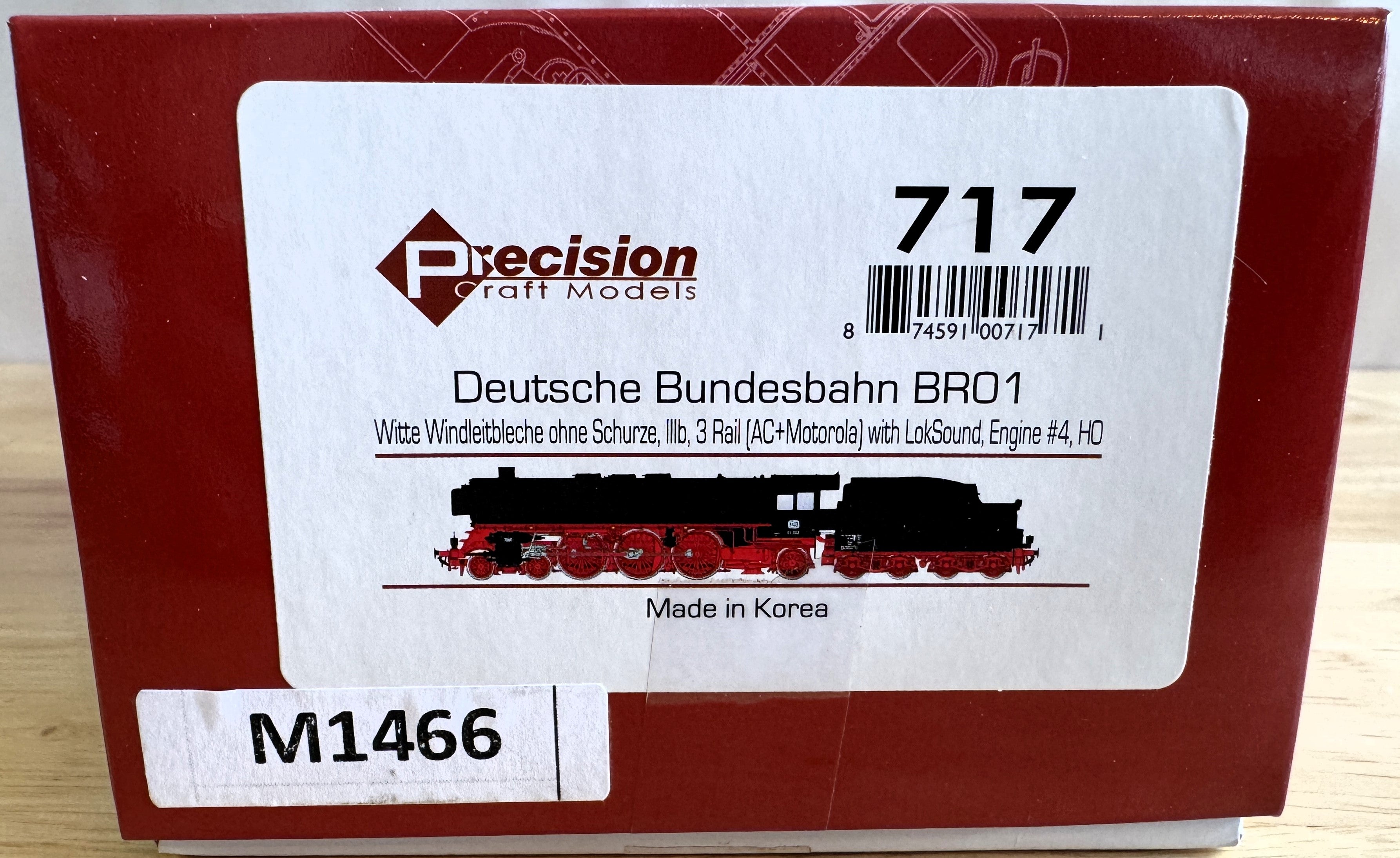 Precision Craft Models 717 HO Scale Deutsche Bundesbahn BRO1, Witte Windleitbleche ohne Schurze #4-Second hand-M1466