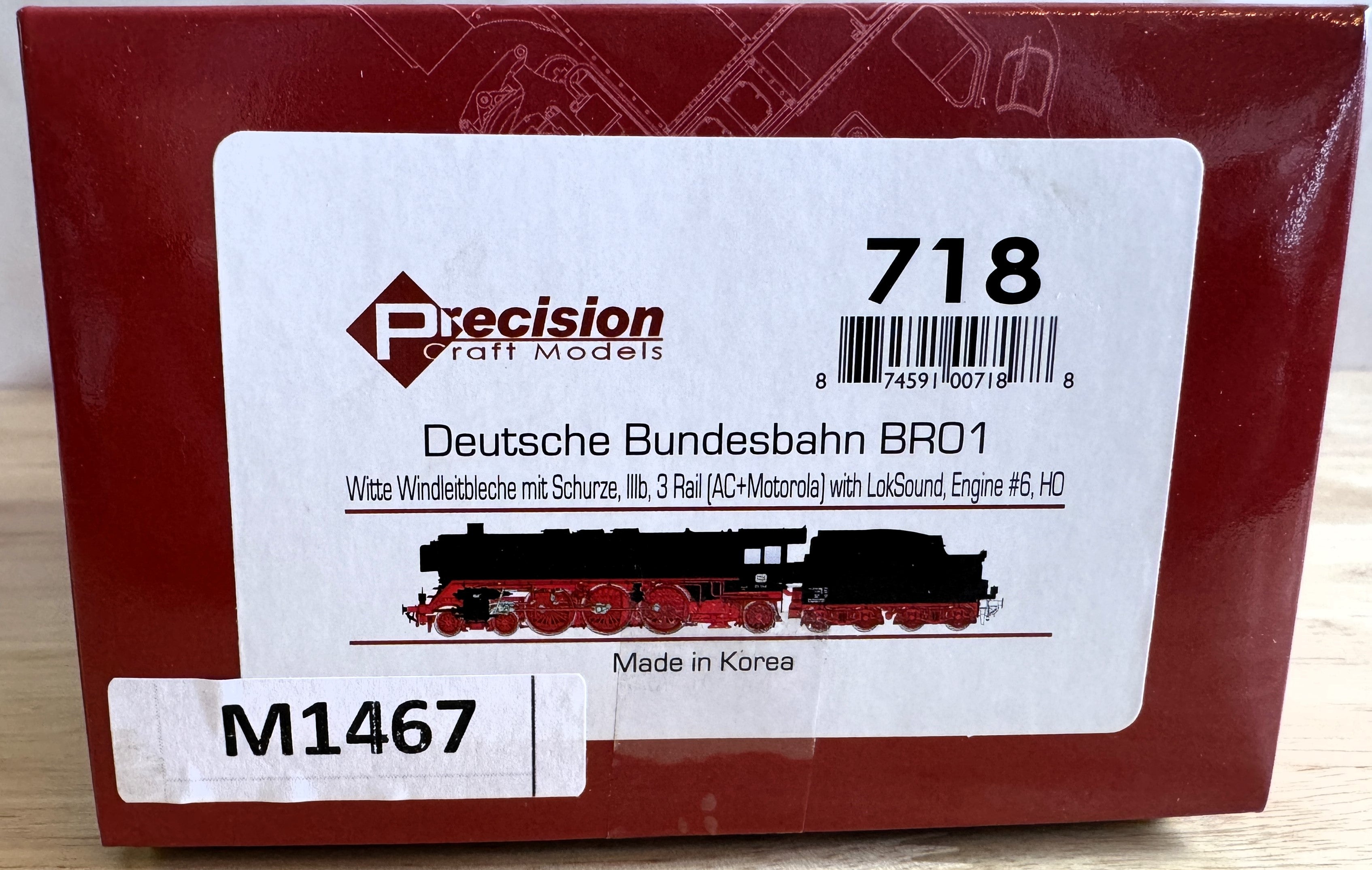 Precision Craft Models 717 HO Scale Deutsche Bundesbahn BRO1, Witte Windleitbleche ohne Schurze #6-Second hand-M1467
