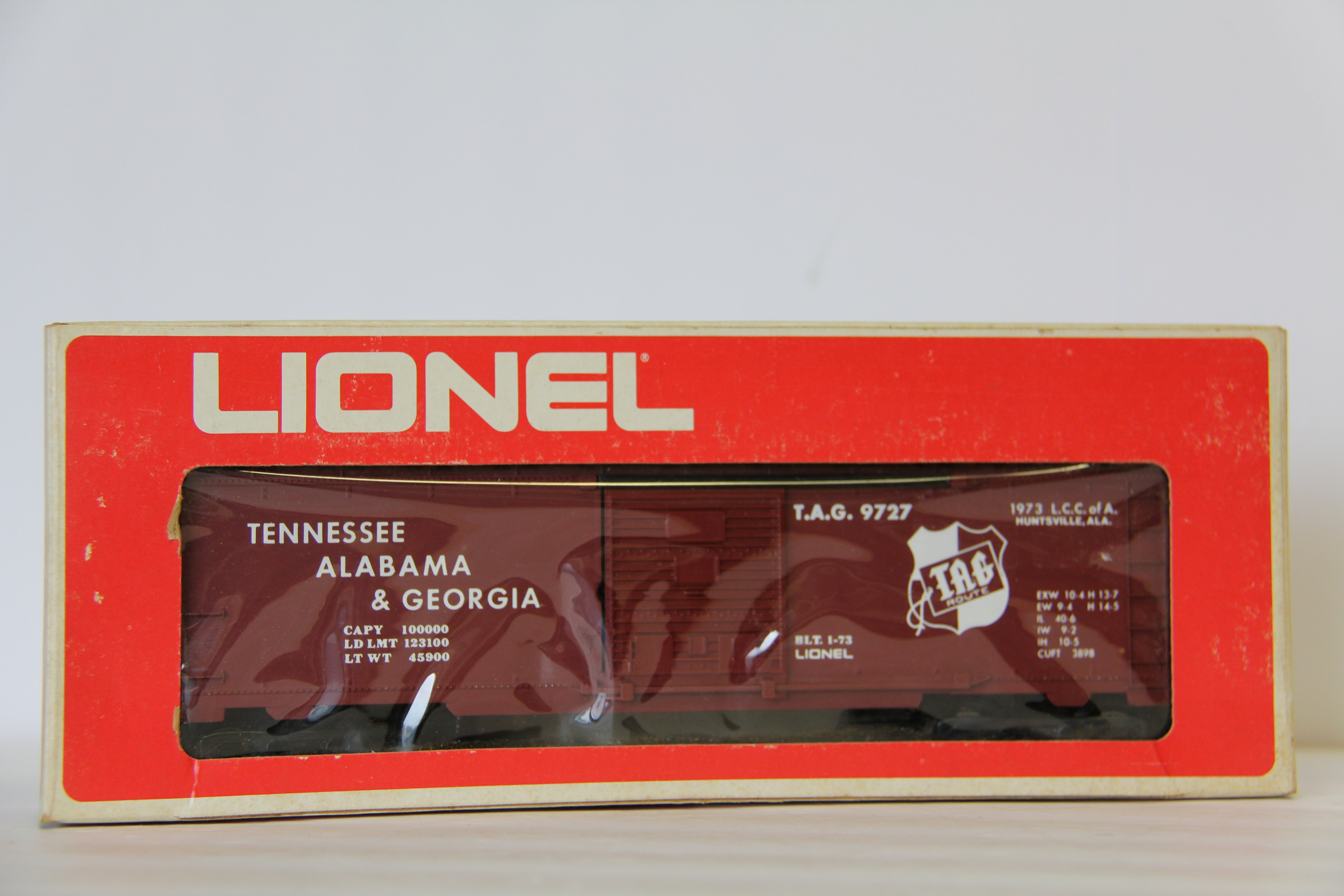 Lionel 6-9727 TN, AL & GA "TAG"1973 LCCA Convention Boxcar-Second hand-M6956