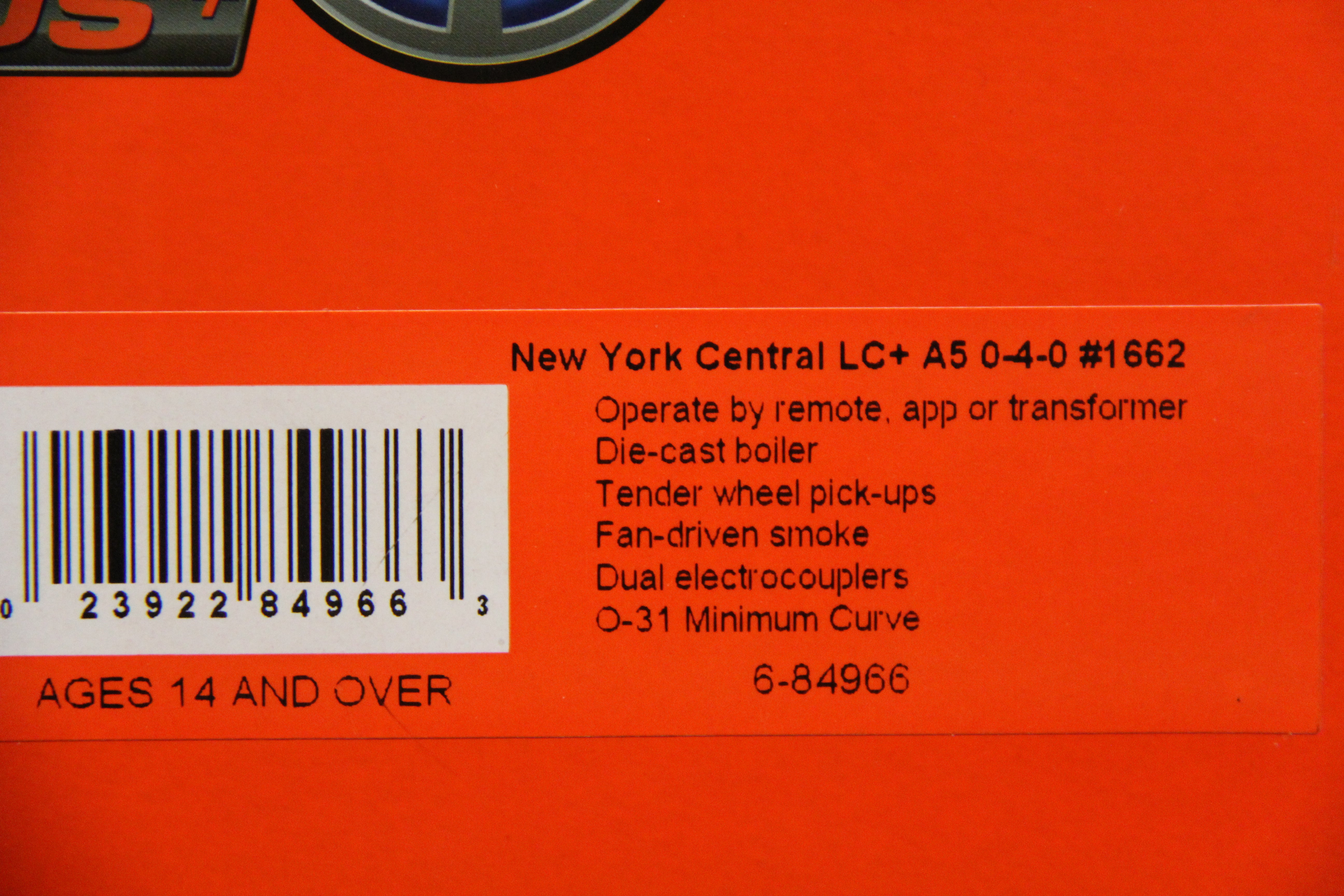 Lionel 6-84966 New York Central LionChief Plus A5 0-4-0 #1662-Second hand-M5603