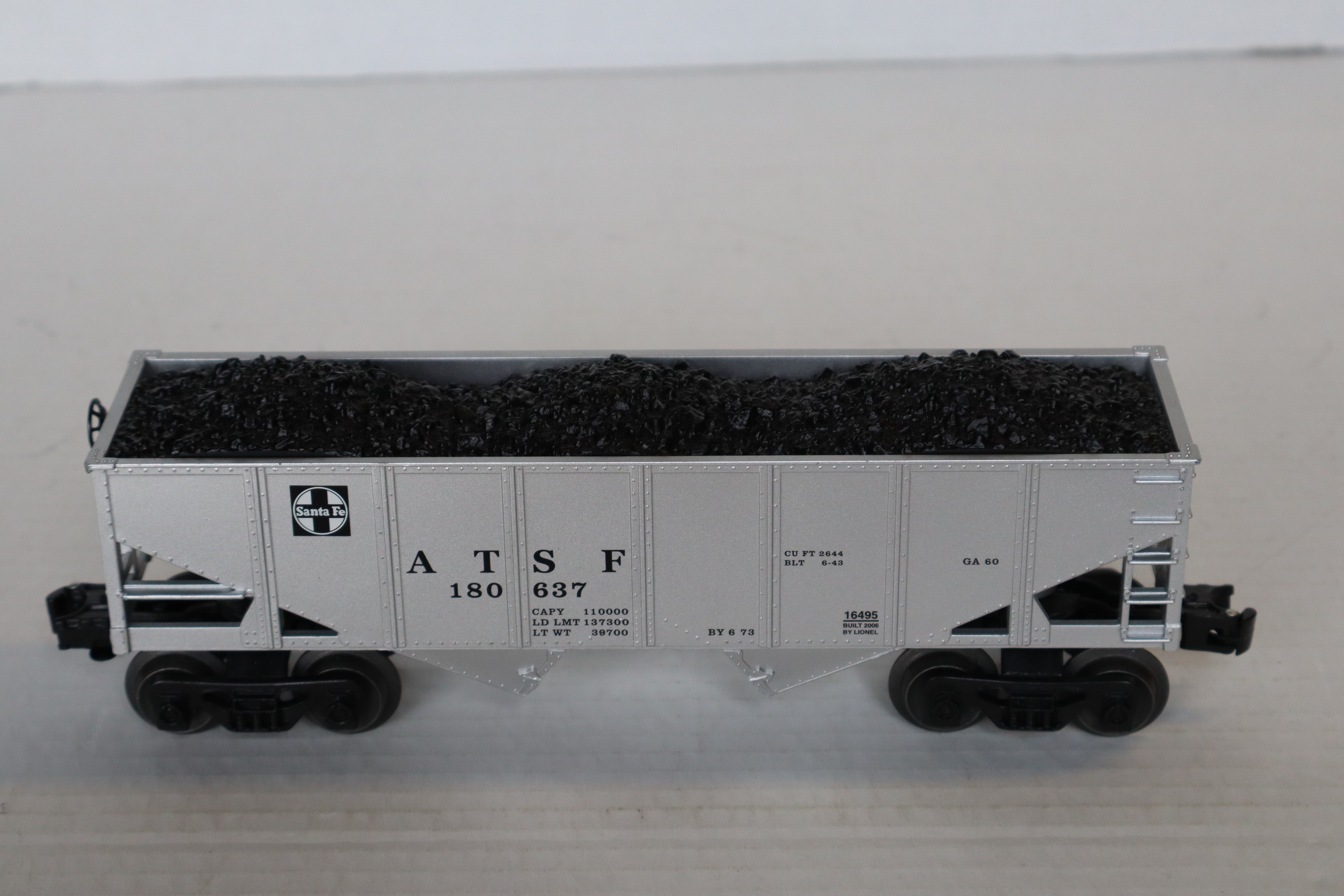 Lionel ATSF Hopper Car w/ Coal Load #180637-Second hand-M8208