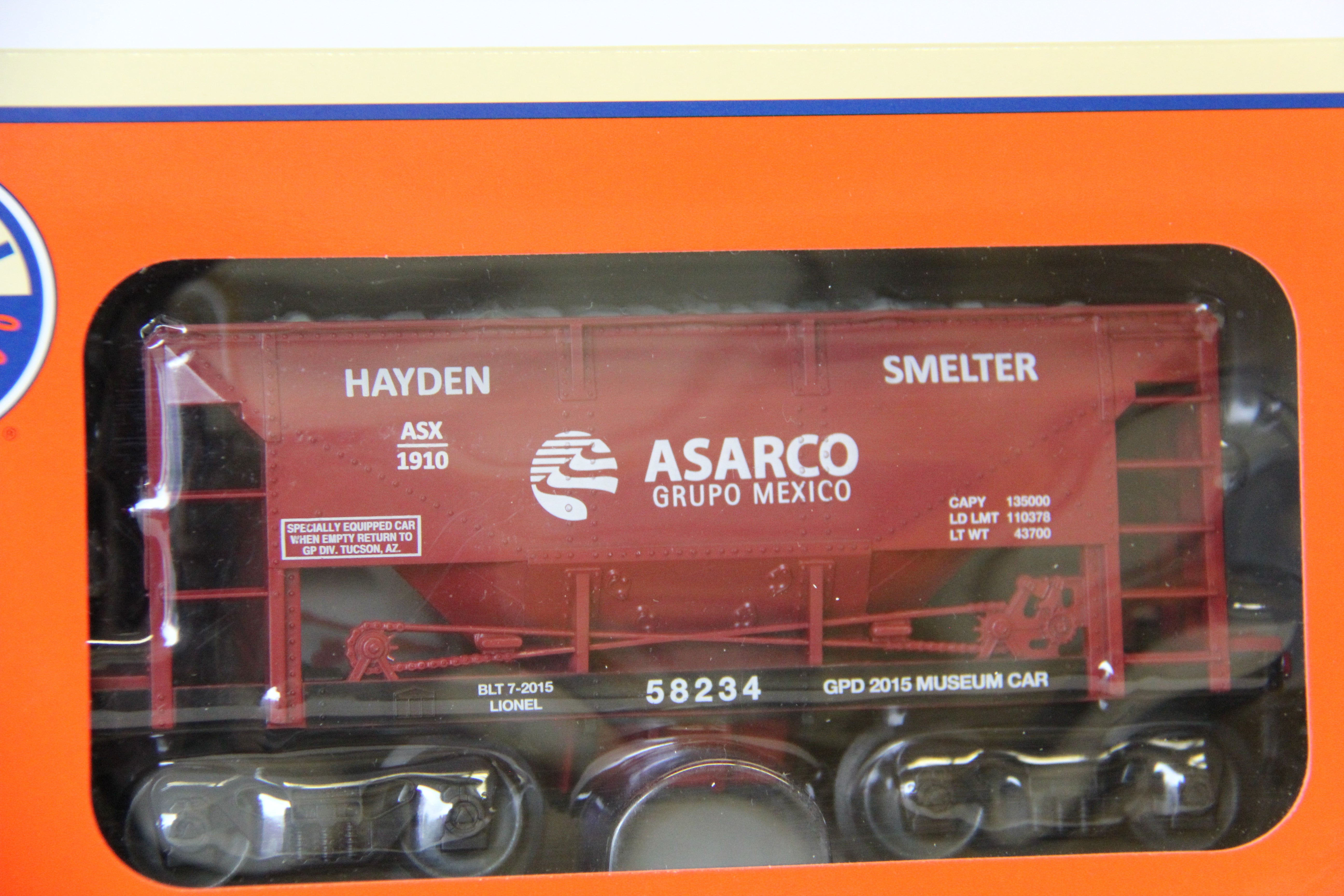 Lionel 6-58234 -2015 Gadsden-Pacific ASARCO Hayden Smelter Ore Car #58234-Second hand-M6964