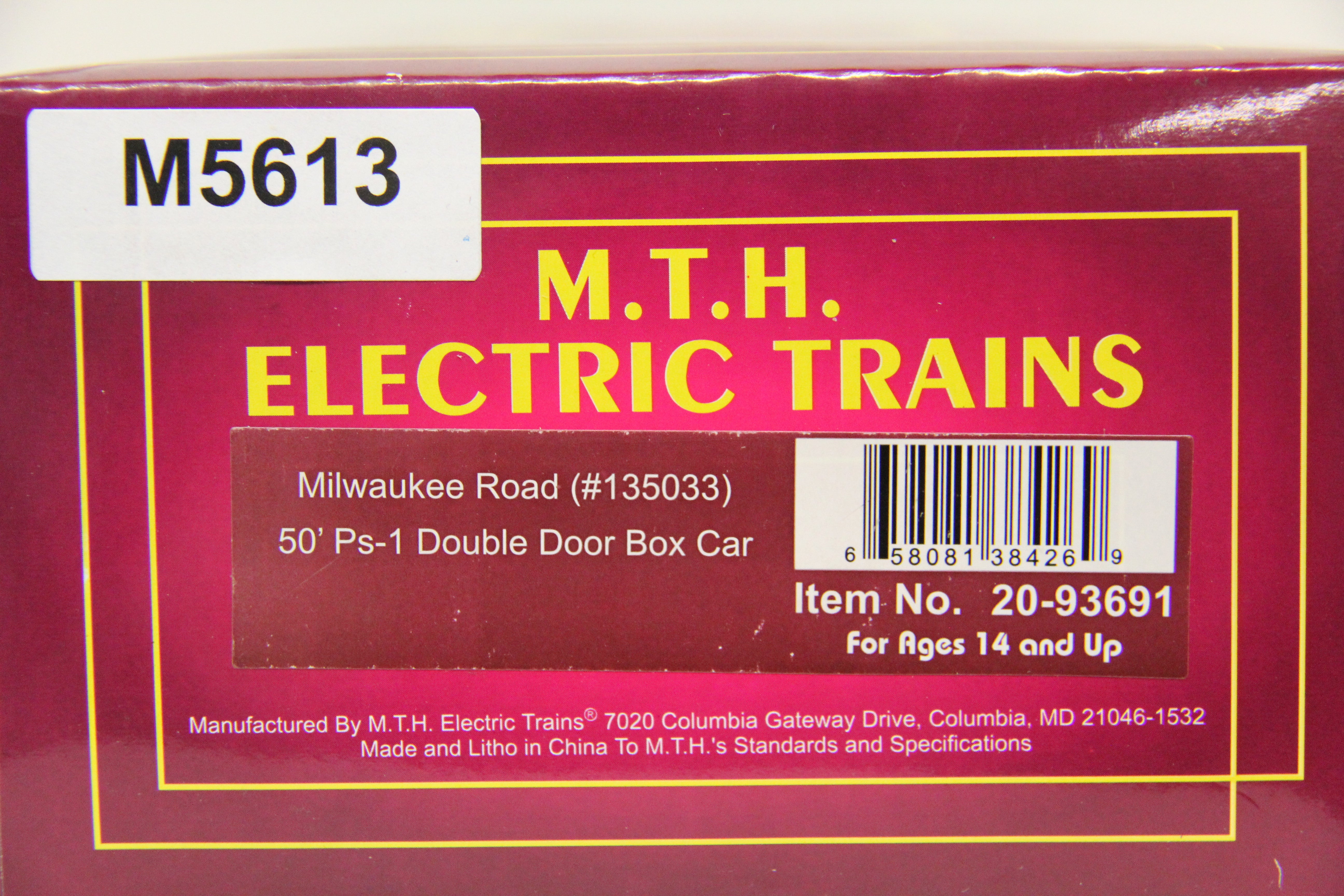 MTH 20-93691 Milwaukee Road #135033 -50' Ps-1 Double Door Box Car-Second hand-M5613