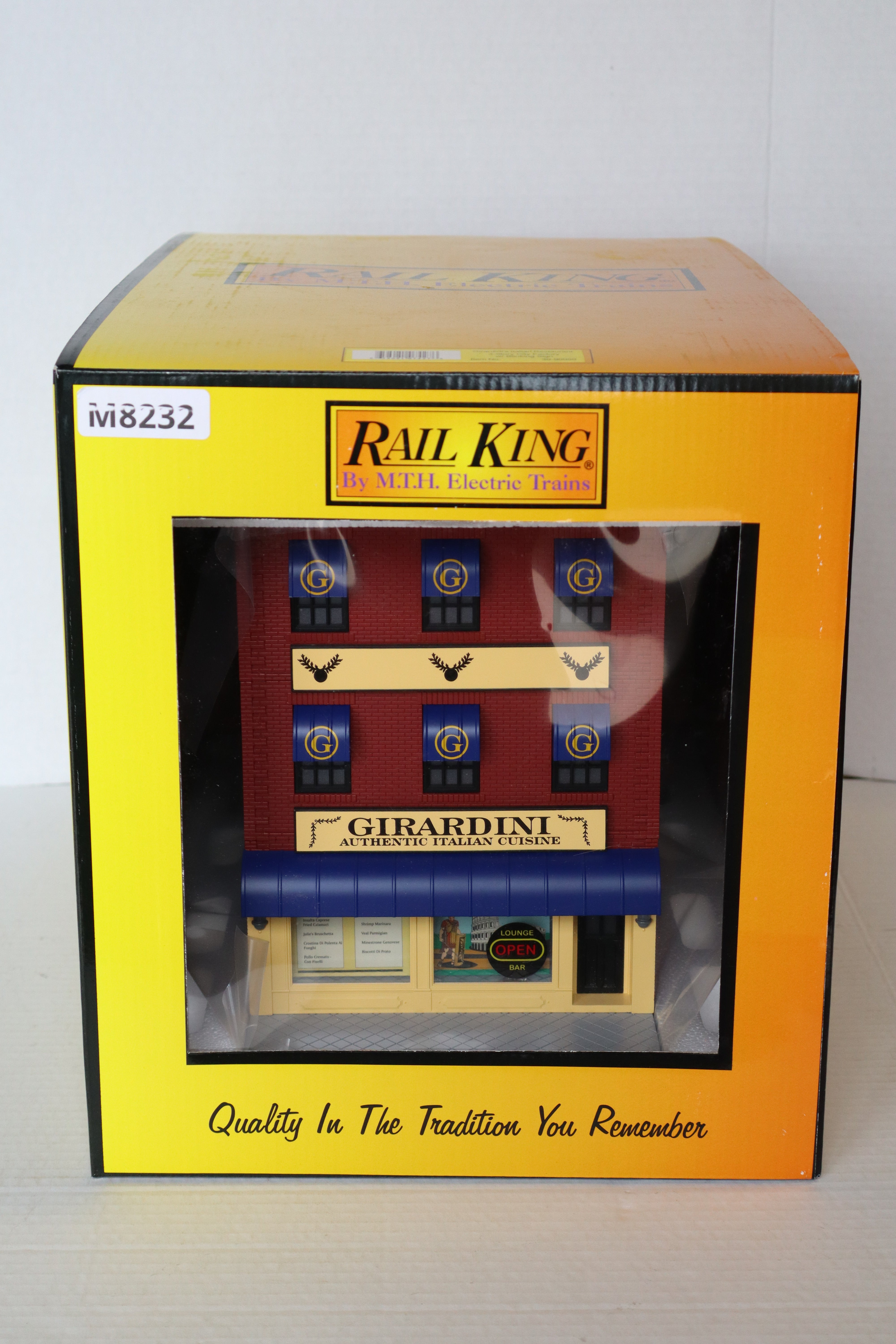 Rail King 30-90050 Girardini's Italian Restaurant 3 Story City Factory w/ Blinking Sign-Second hand-M8232
