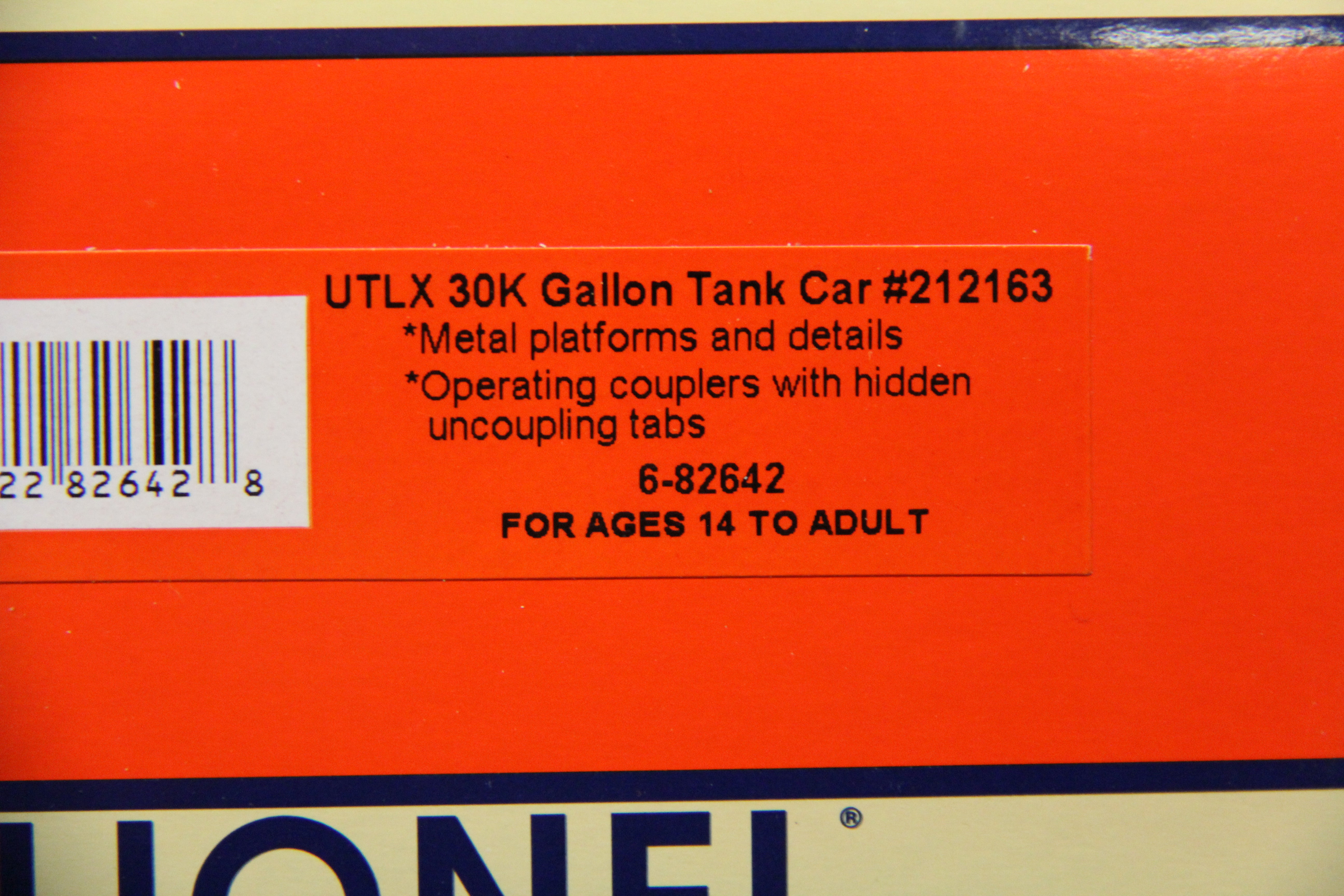 Lionel 6-82640 UTLX 30K Gallon Tank Car-3 Set-Second hand-M5626