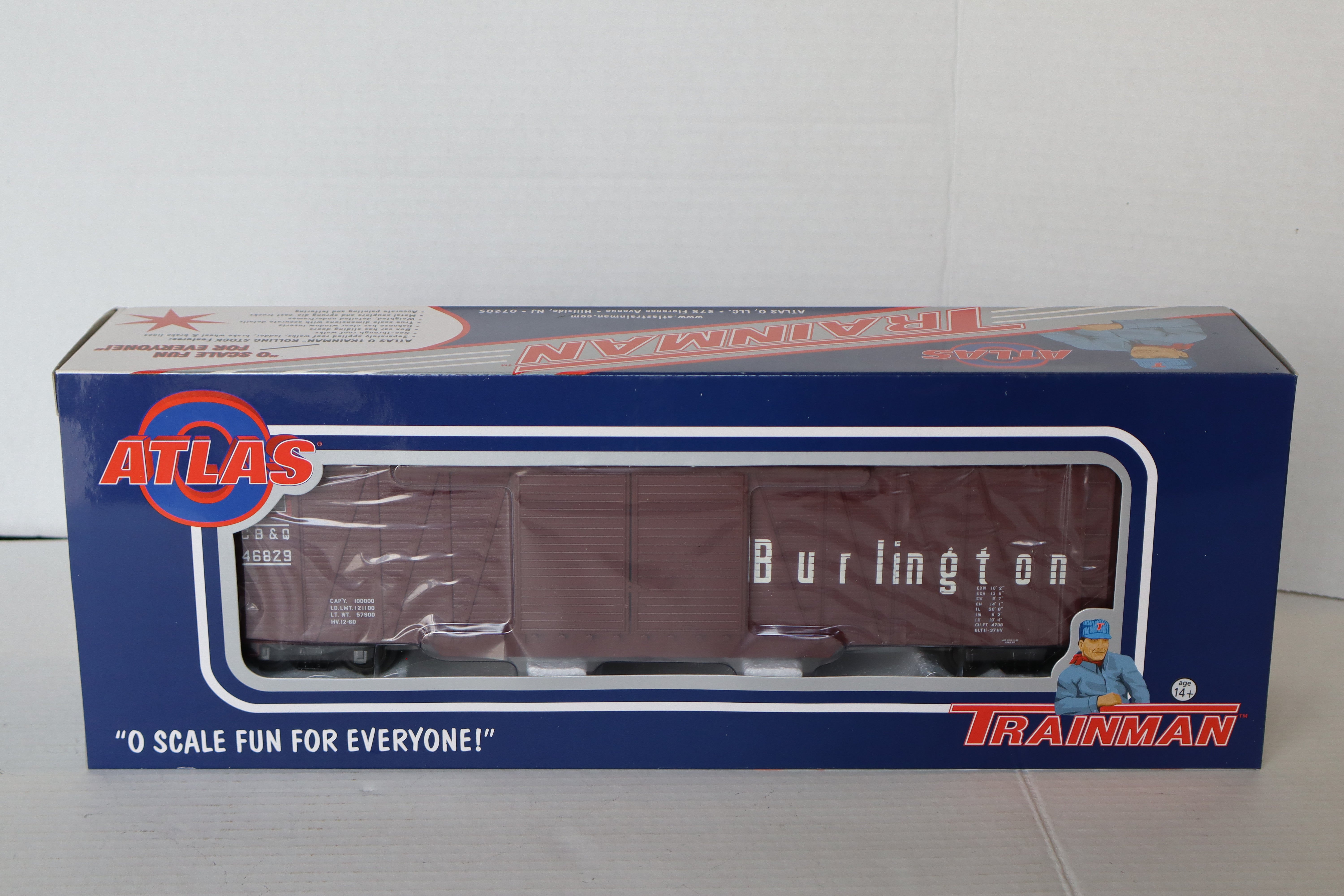 Atlas #2001501-2 Burlington 50" Single-Sheathed Box Car-Second hand-M8246