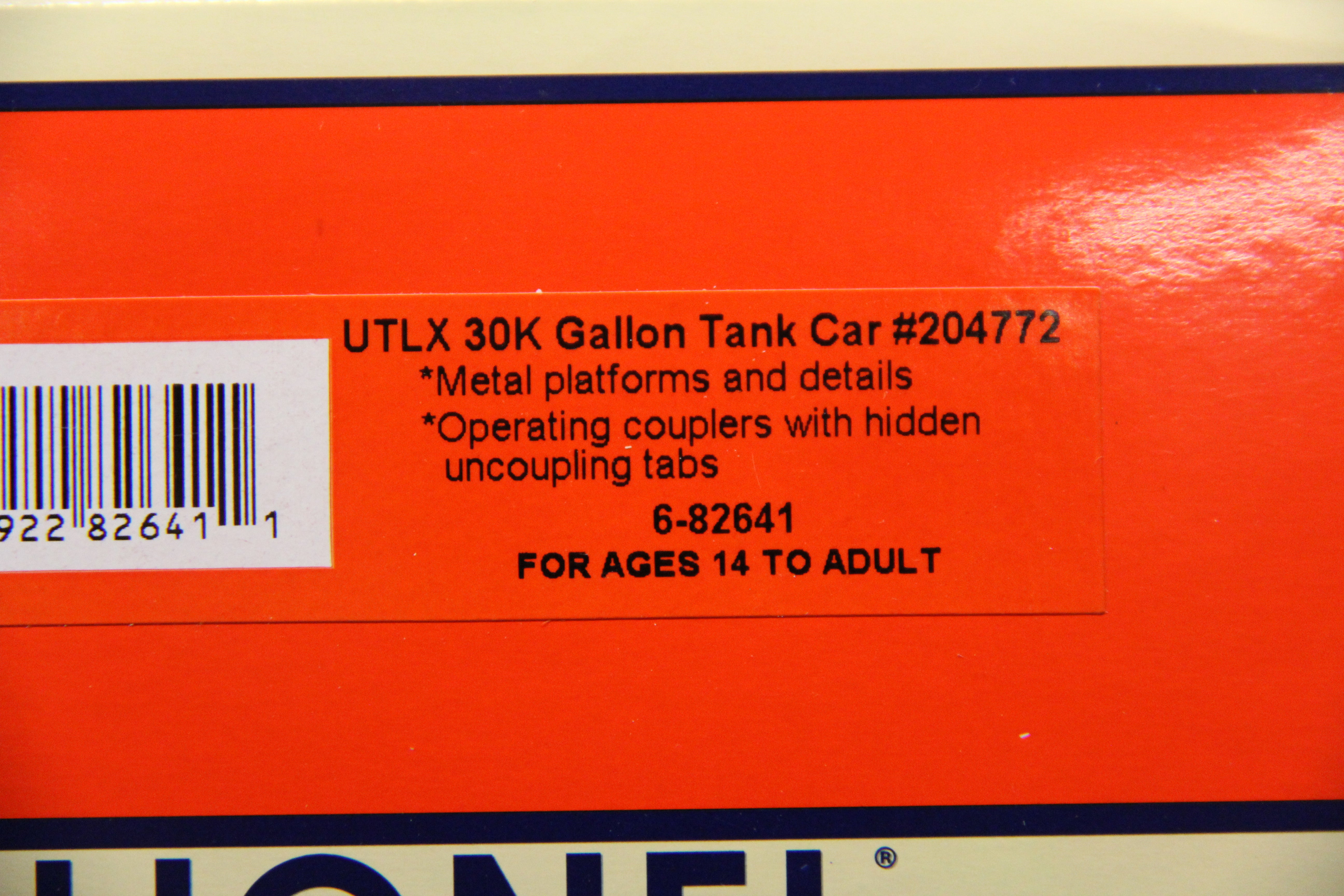 Lionel 6-82640 UTLX 30K Gallon Tank Car-3 Set-Second hand-M5628