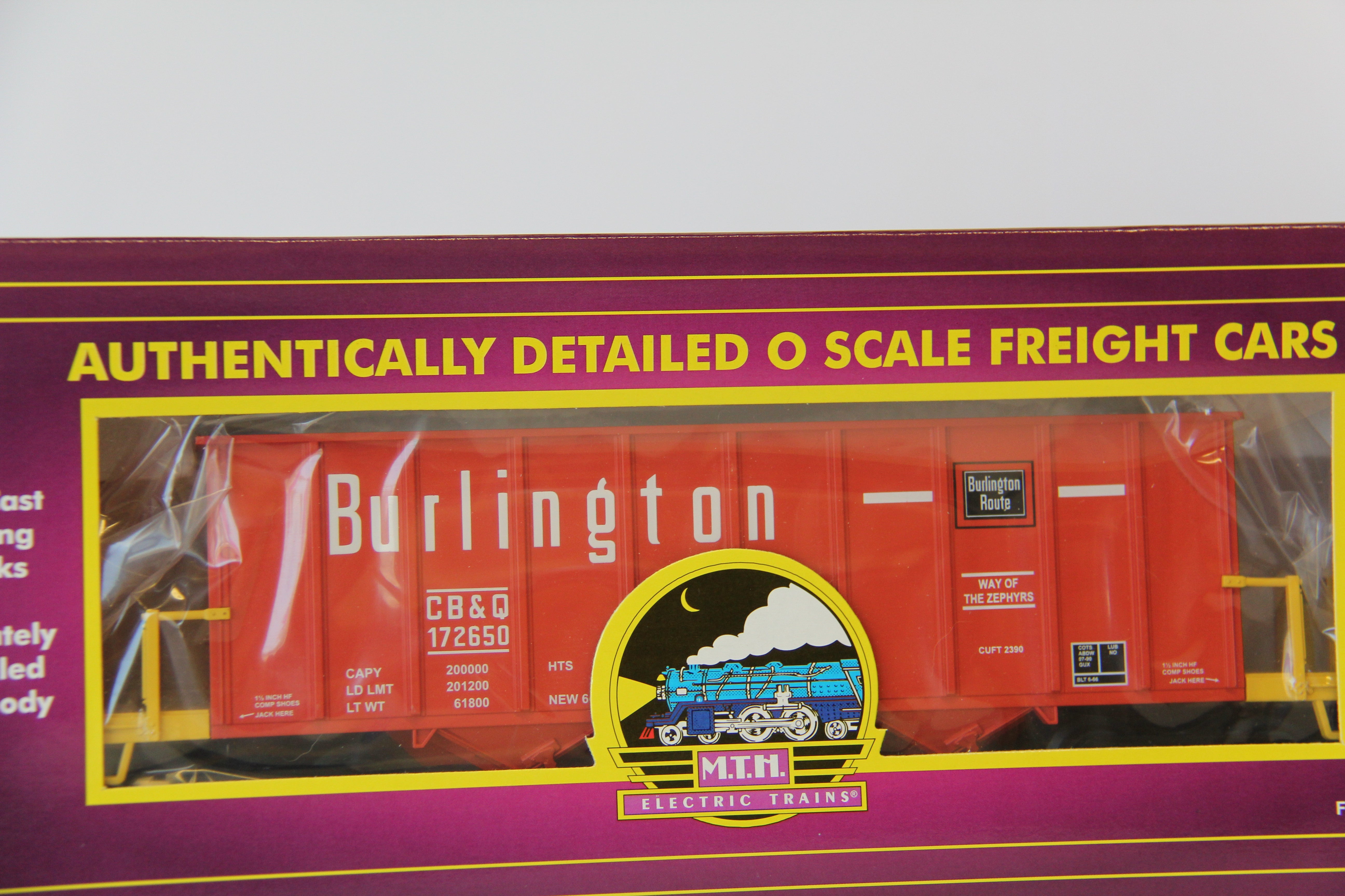 MTH 20-98264 Burlington Rapid Discharge Hopper w/ Rock Load-Second hand-M6982