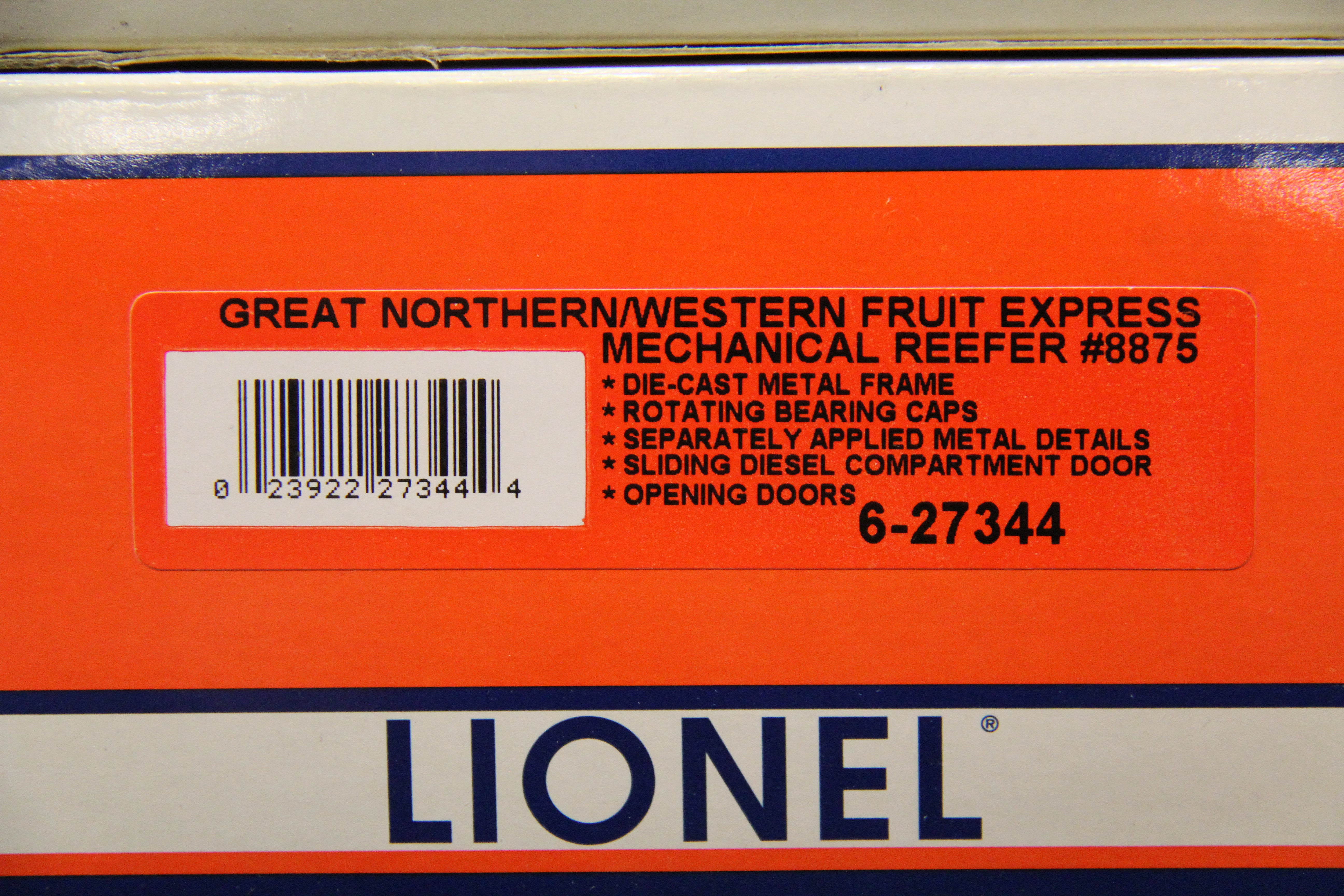 Lionel 6-27343 & 6-27344 Great Northern/Western Fruit Express Mechanical Reefer-2 Car Set-Second hand-M5629