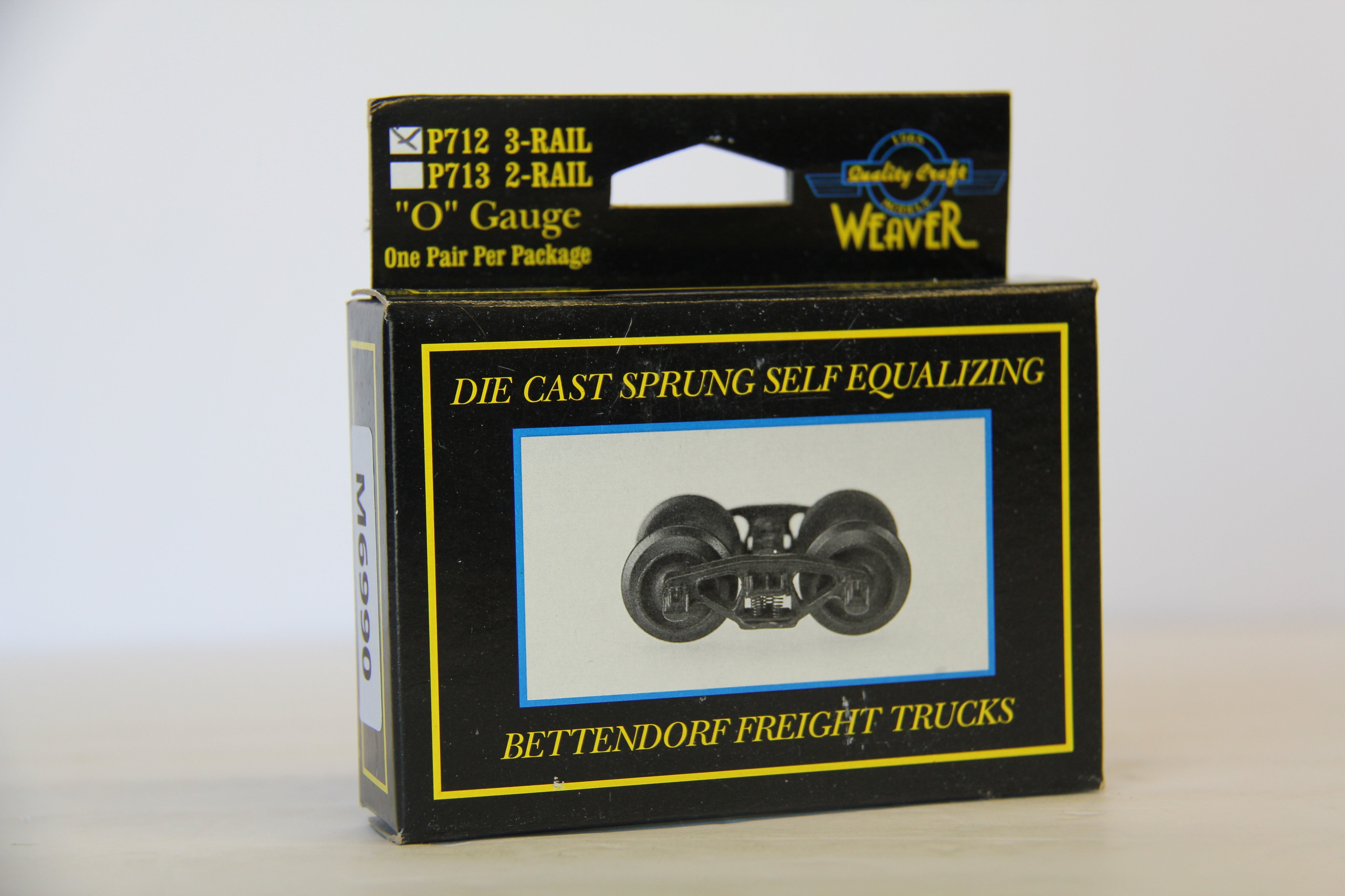 Weaver P712 3-Rail Die Cast Sprung Self Equalizing Bettendorf Freight Trucks-Second hand-M6990