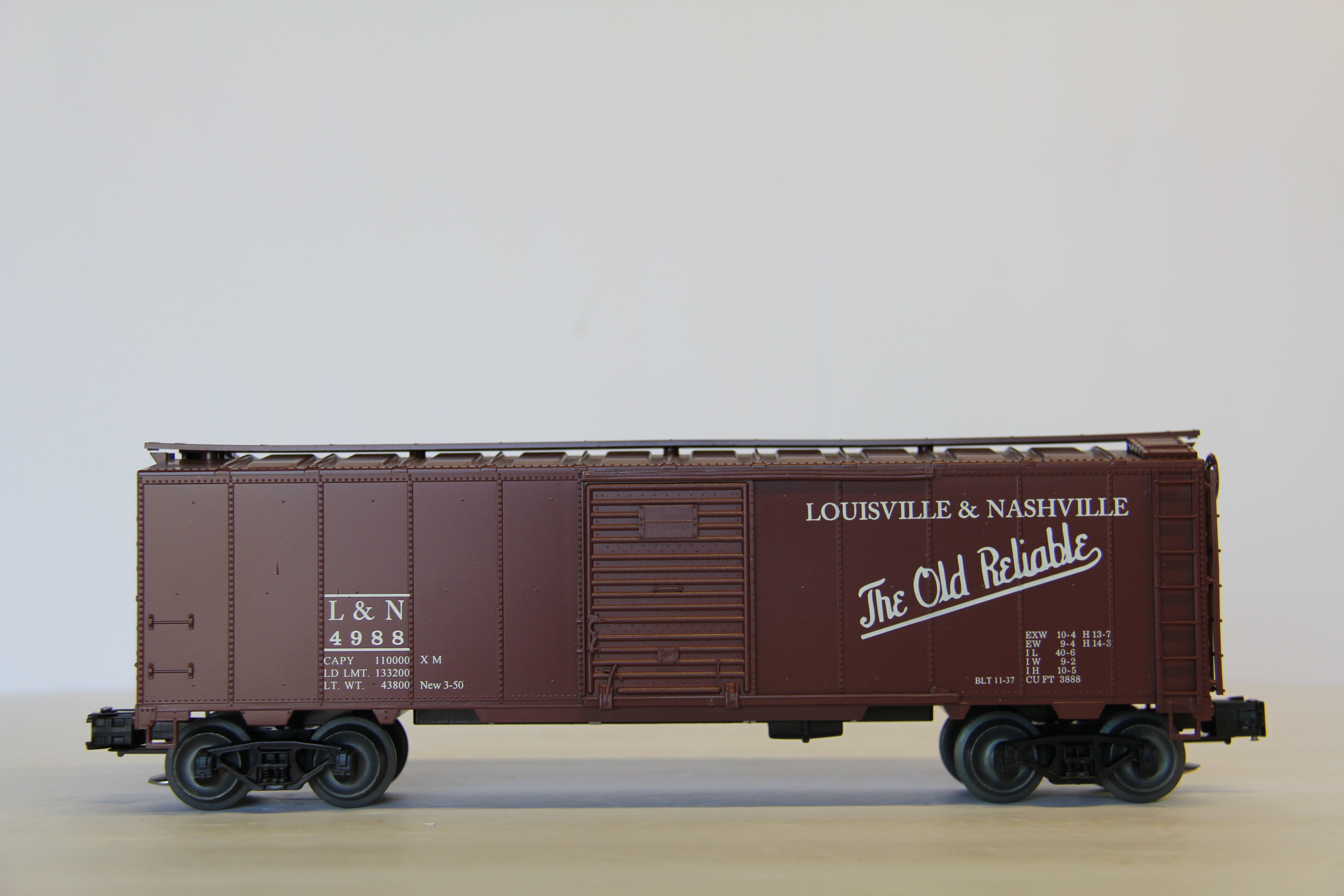 Weaver Louisville & Nashville Steel Boxcar "The Old Reliable" Slogan Hi-Rail #4988-Second hand-M6991