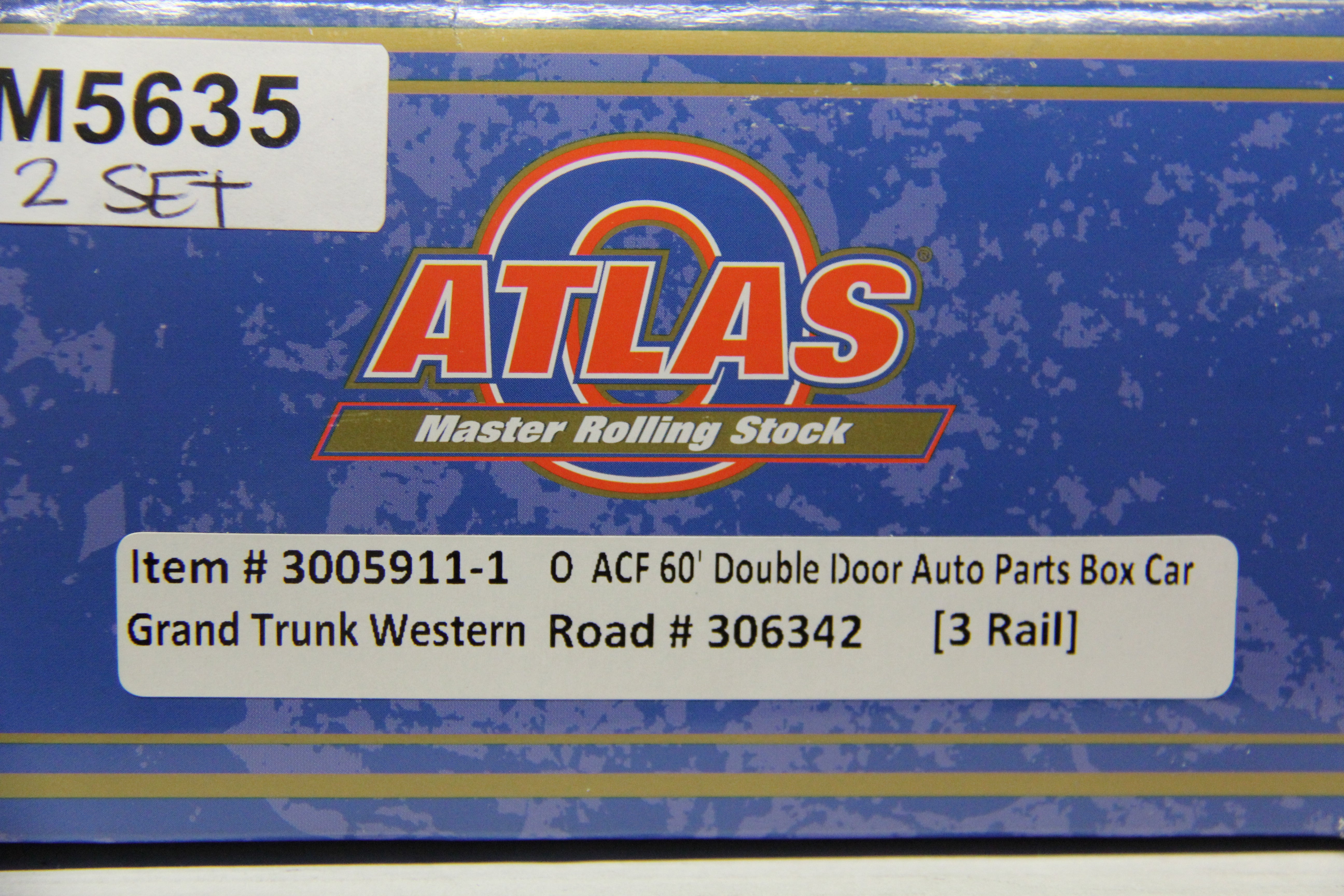 Atlas #3005911-1, -2 Grand Trunk Western Road ACF 60' Double Door Auto Parts Box Car-2 Car Set-Second hand-M5635