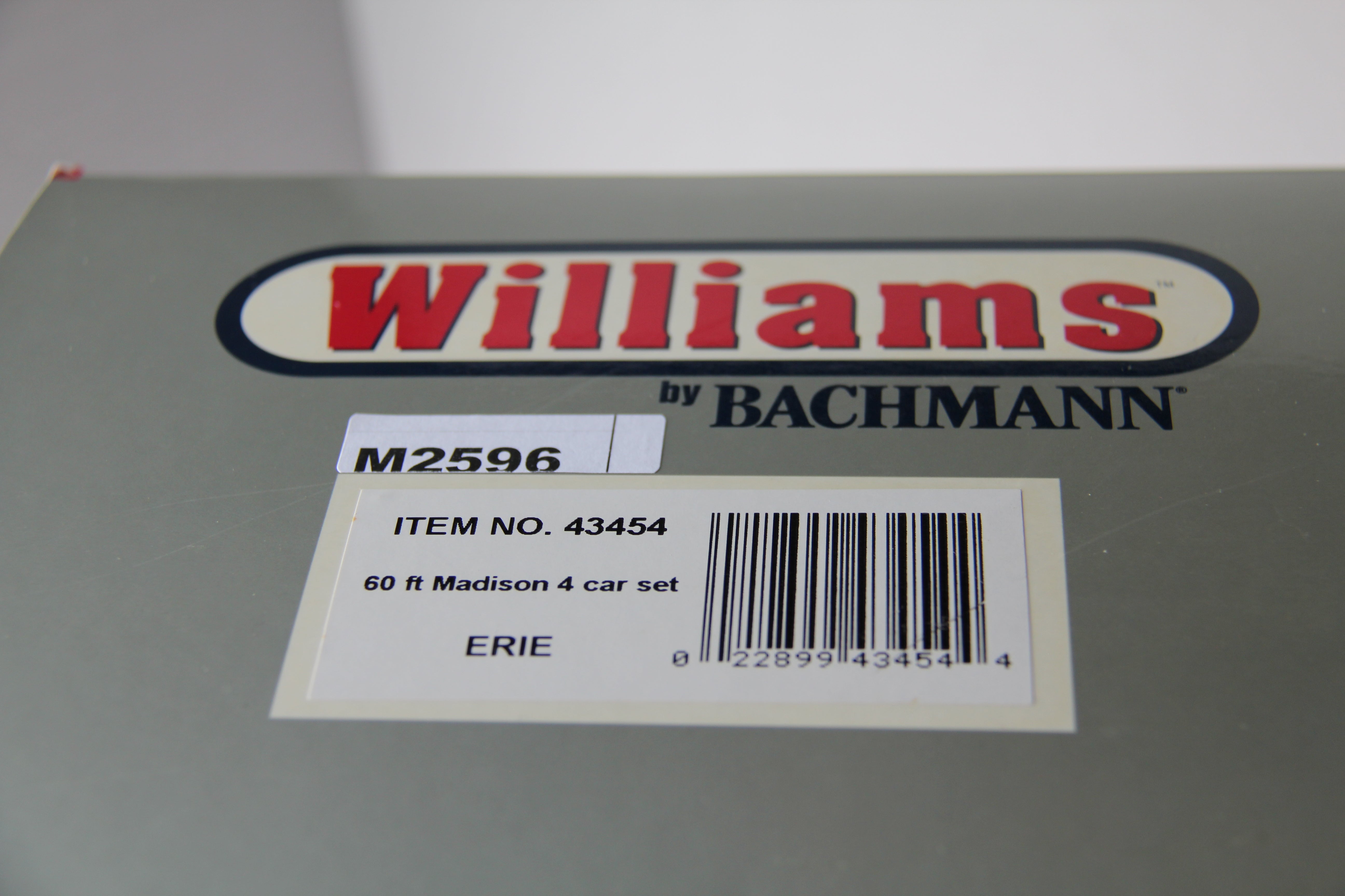 Williams #43454 Erie 60 FT Madison 4 Car Set-Second hand-M2596