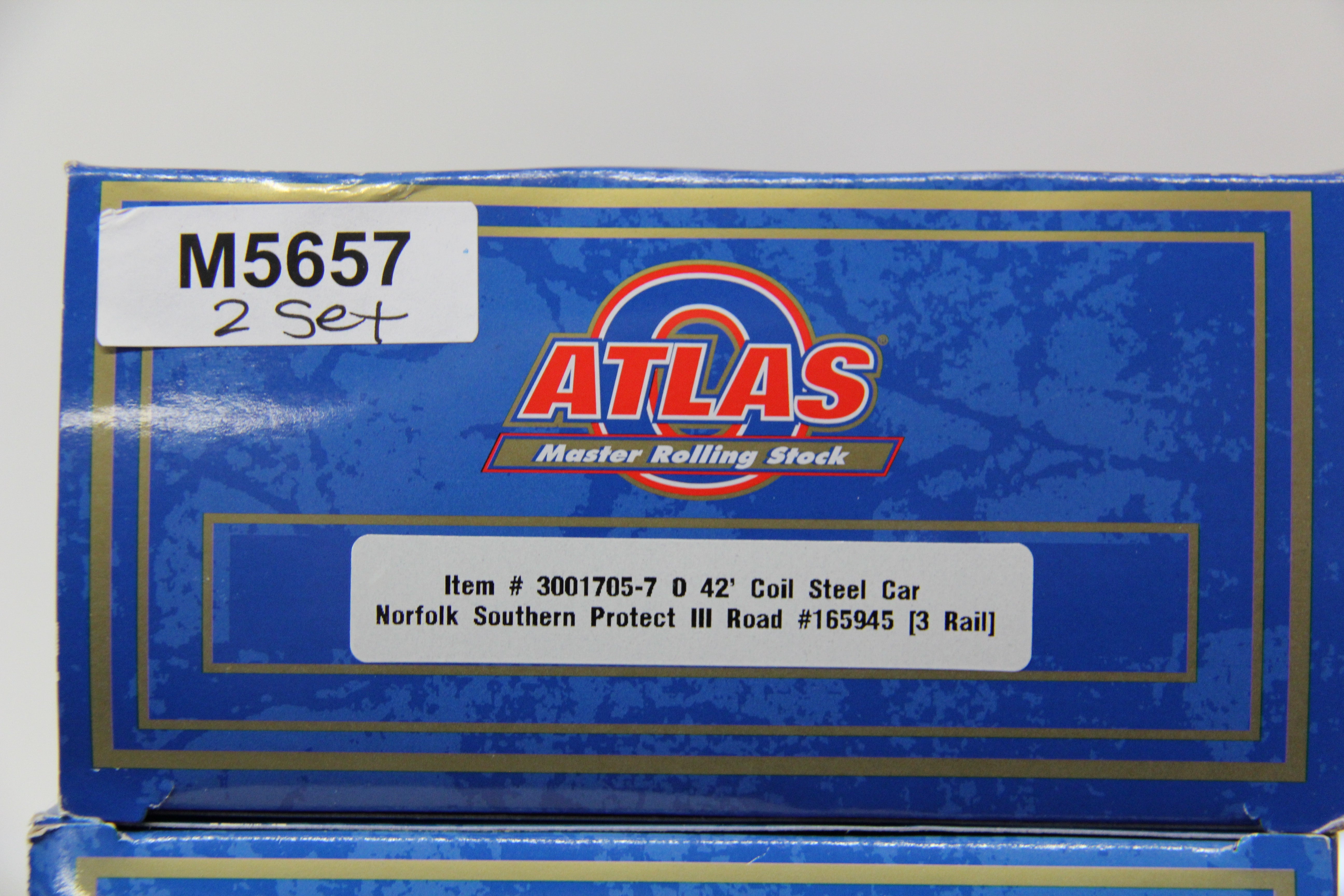 Atlas #3001705-7, -8, Norfolk Southern Protect III 42' Coil Steel Car-2 Set-Second hand-M5657