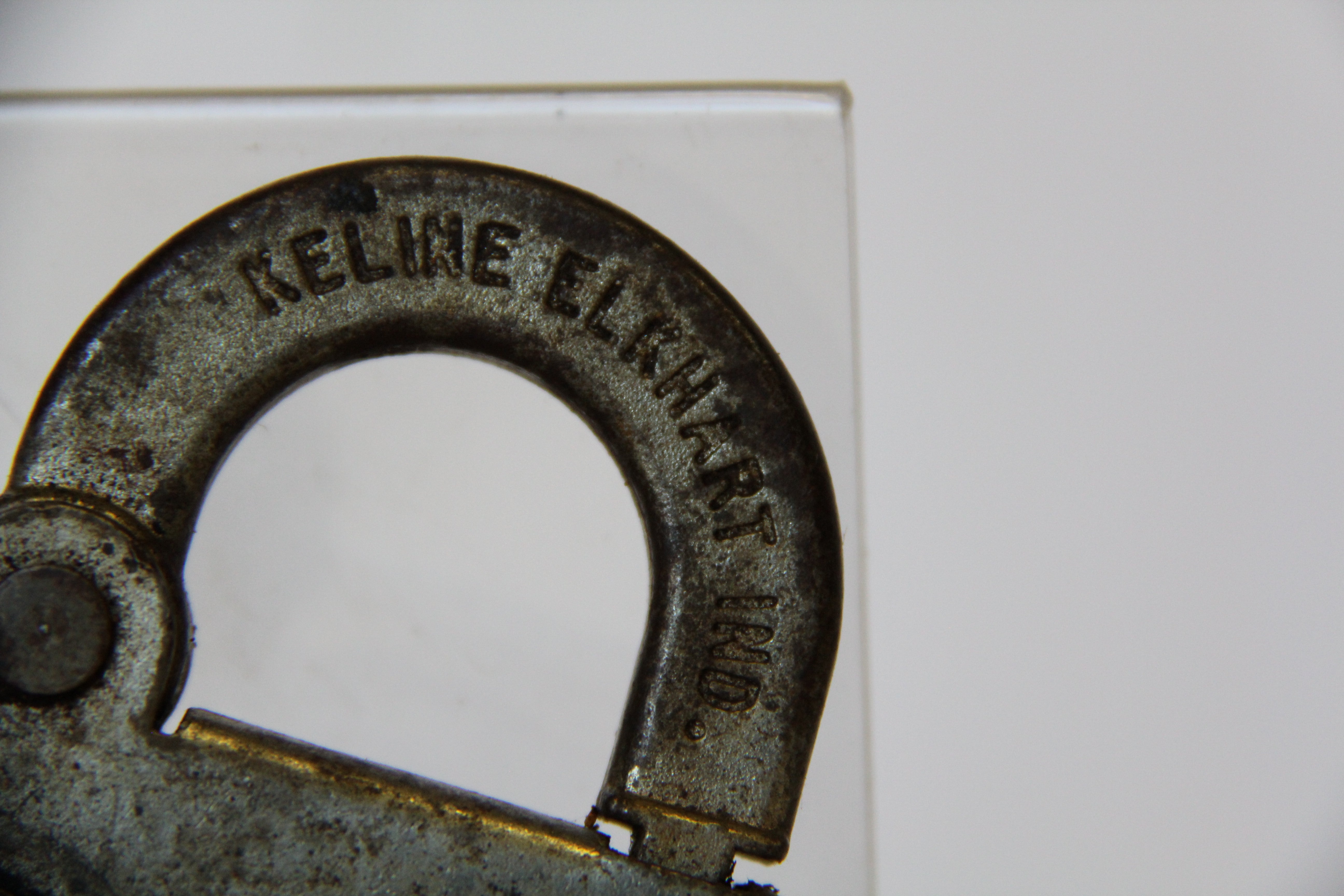 Keline Lock from Elkhart, IN Made by Elgin, Joliet & Eastern Rail Road Switch Lock from the 1980s-Second hand-M7013