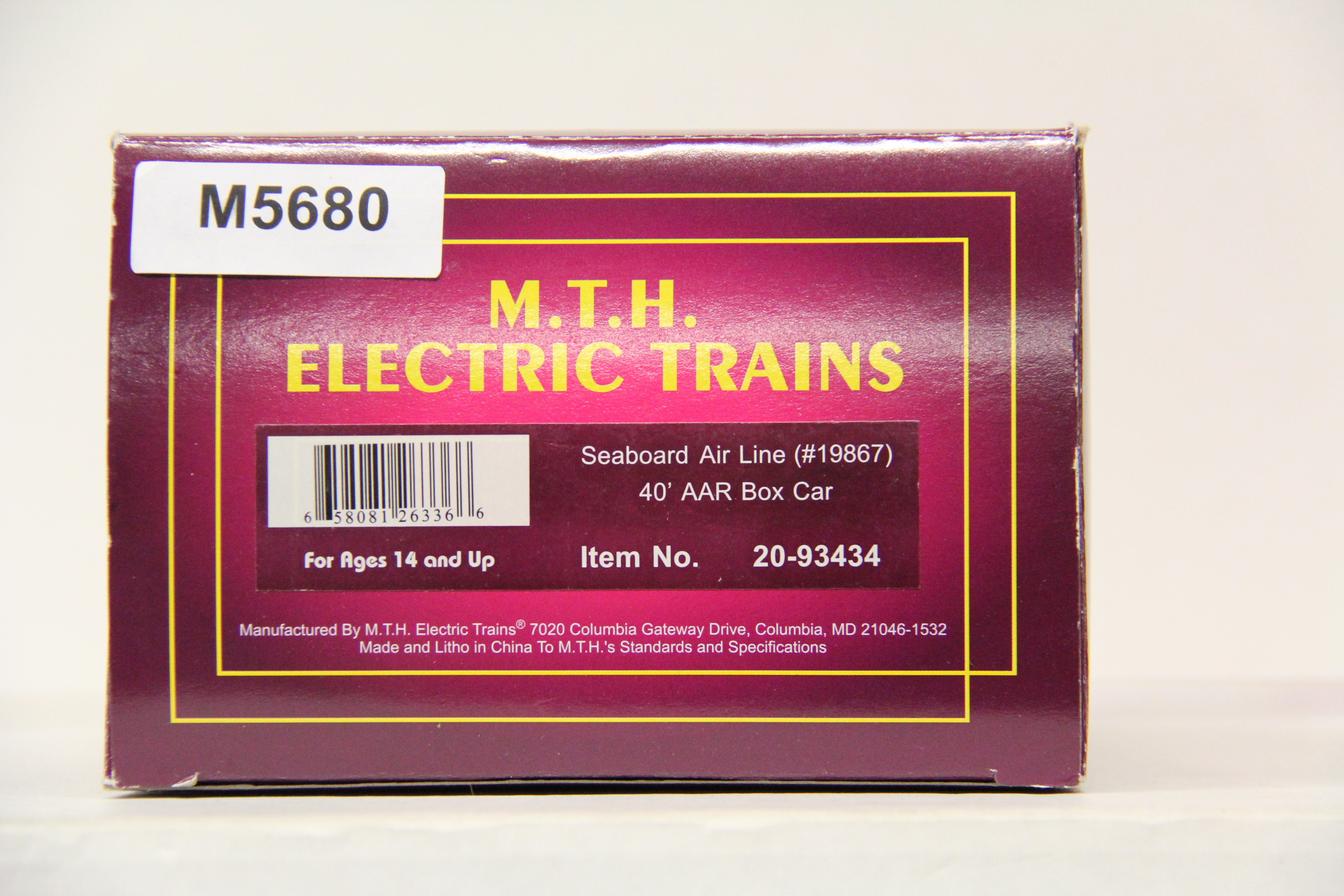 MTH 20-93434 Seaboard Air Line 40' AAR Box Car-Second hand-M5680